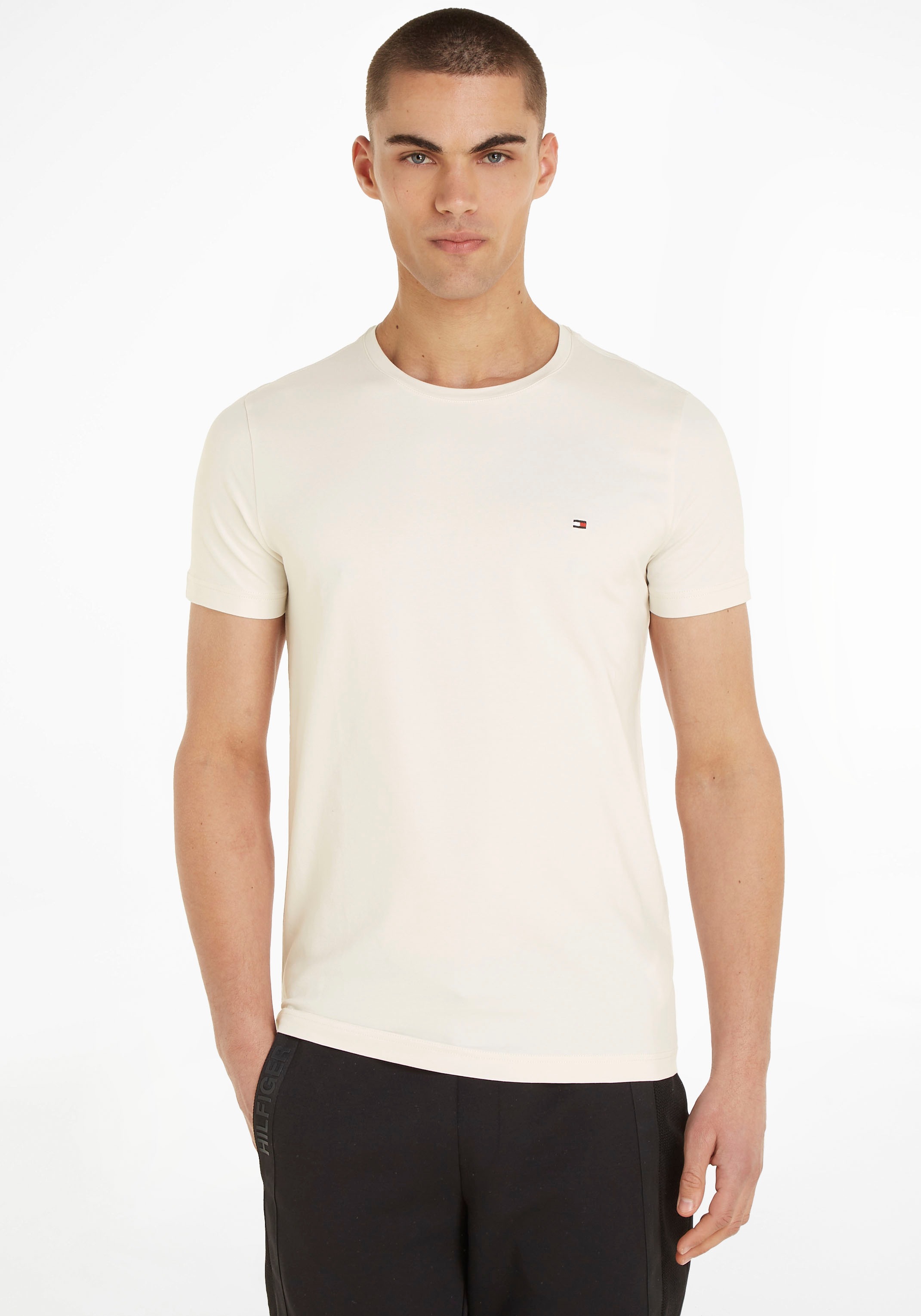 Tommy Hilfiger T-Shirt »STRETCH SLIM FIT TEE«, mit Rundhalsausschnitt