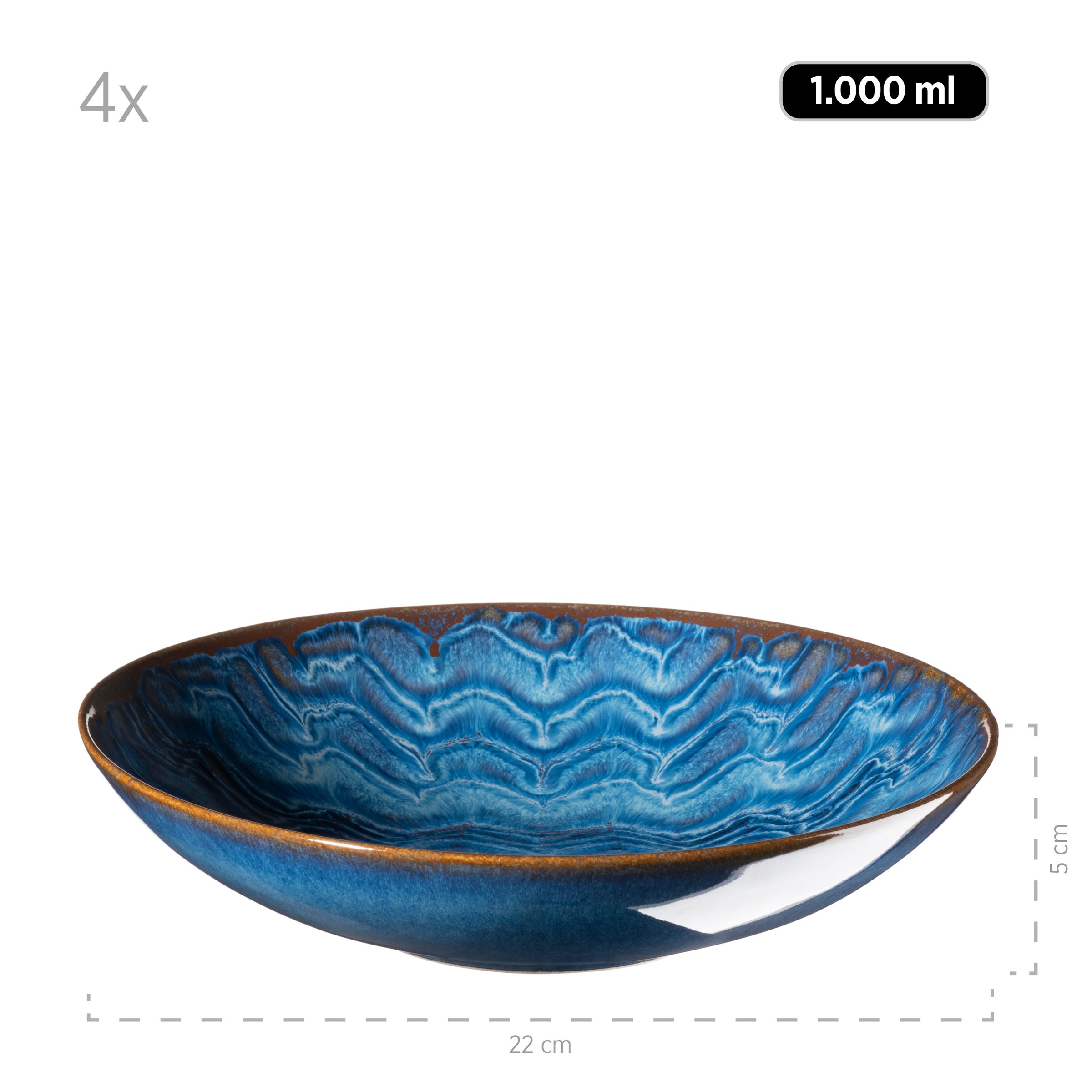 MÄSER Tafelservice »AQUAMARINE, Geschirr-Set, Steinzeug«