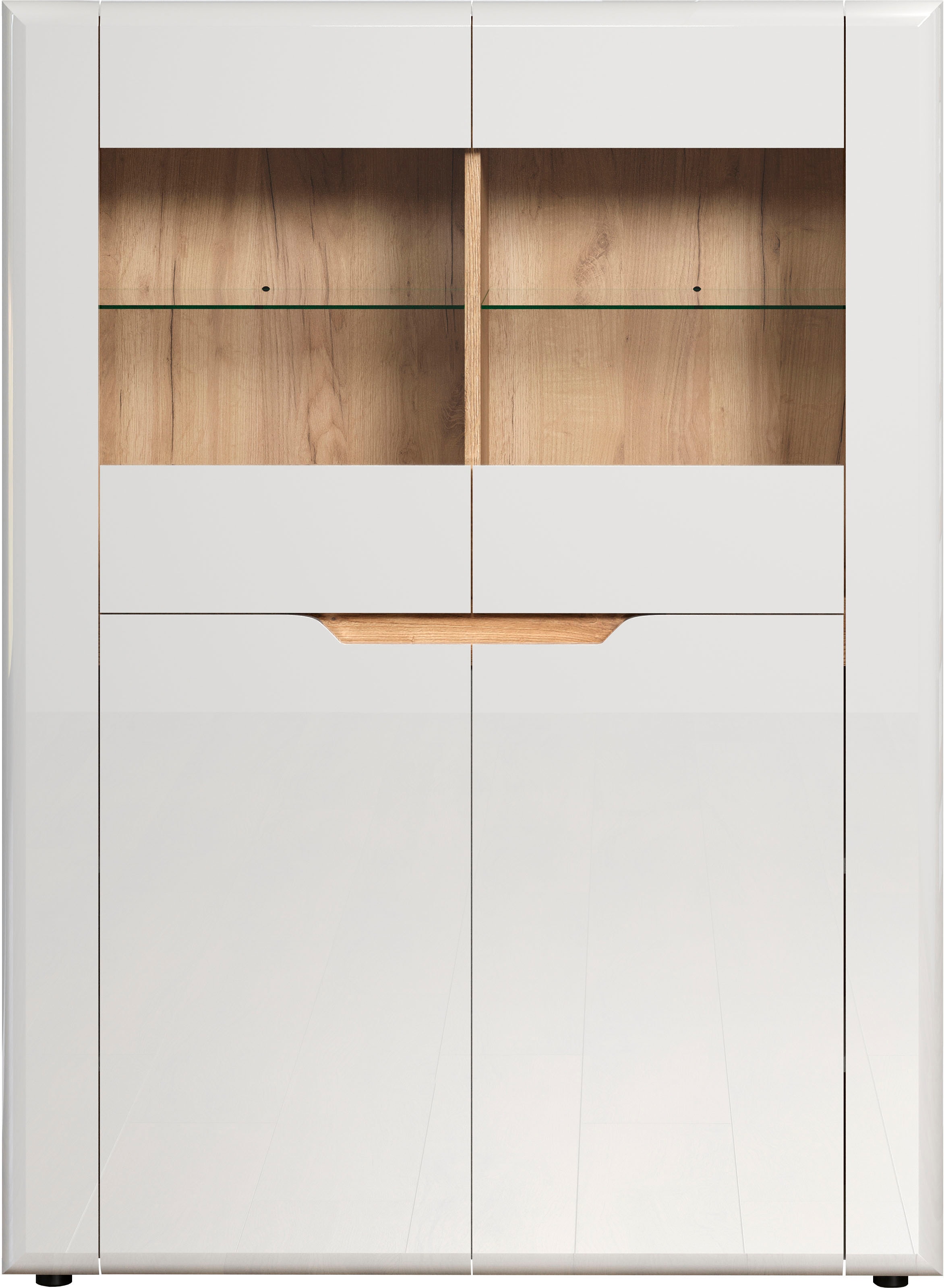 INOSIGN Vitrine "Graz Highboard mit Glastüren" Packung, 1 Stk. tlg. Grifflo günstig online kaufen