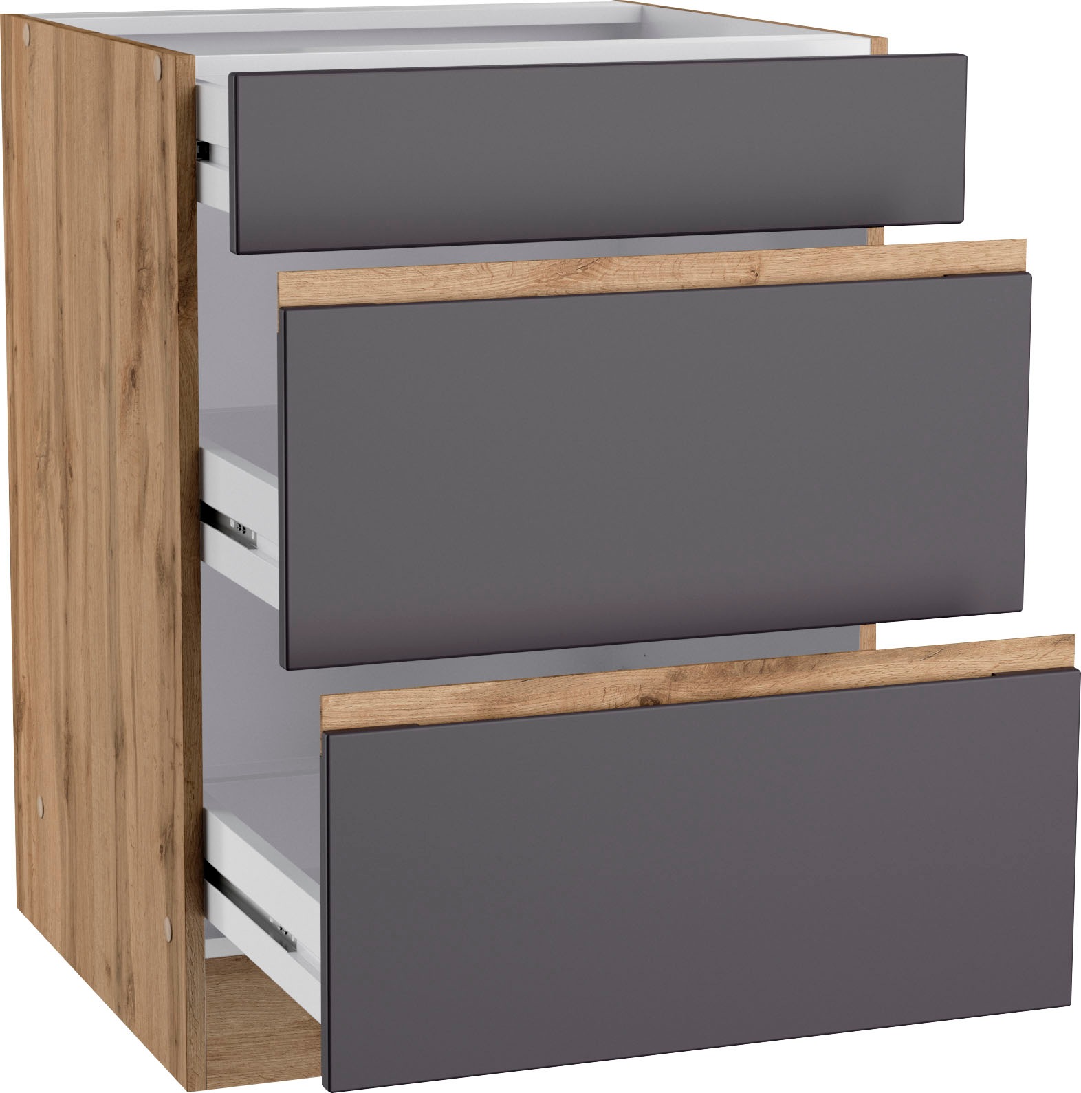 KOCHSTATION Unterschrank »KS-Riesa«, Breite 60 cm, MDF-Fronten