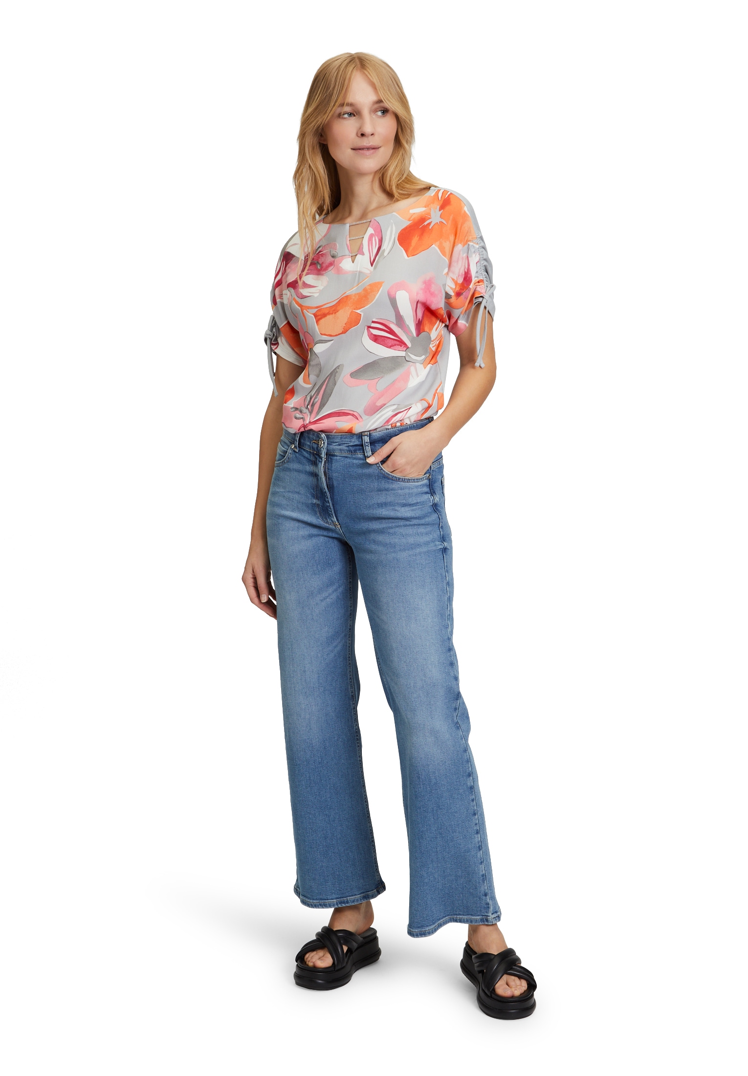 Betty Barclay Kurzarmshirt »Betty Barclay Oversize-Shirt mit Aufdruck«, (1 tlg.), Raffung