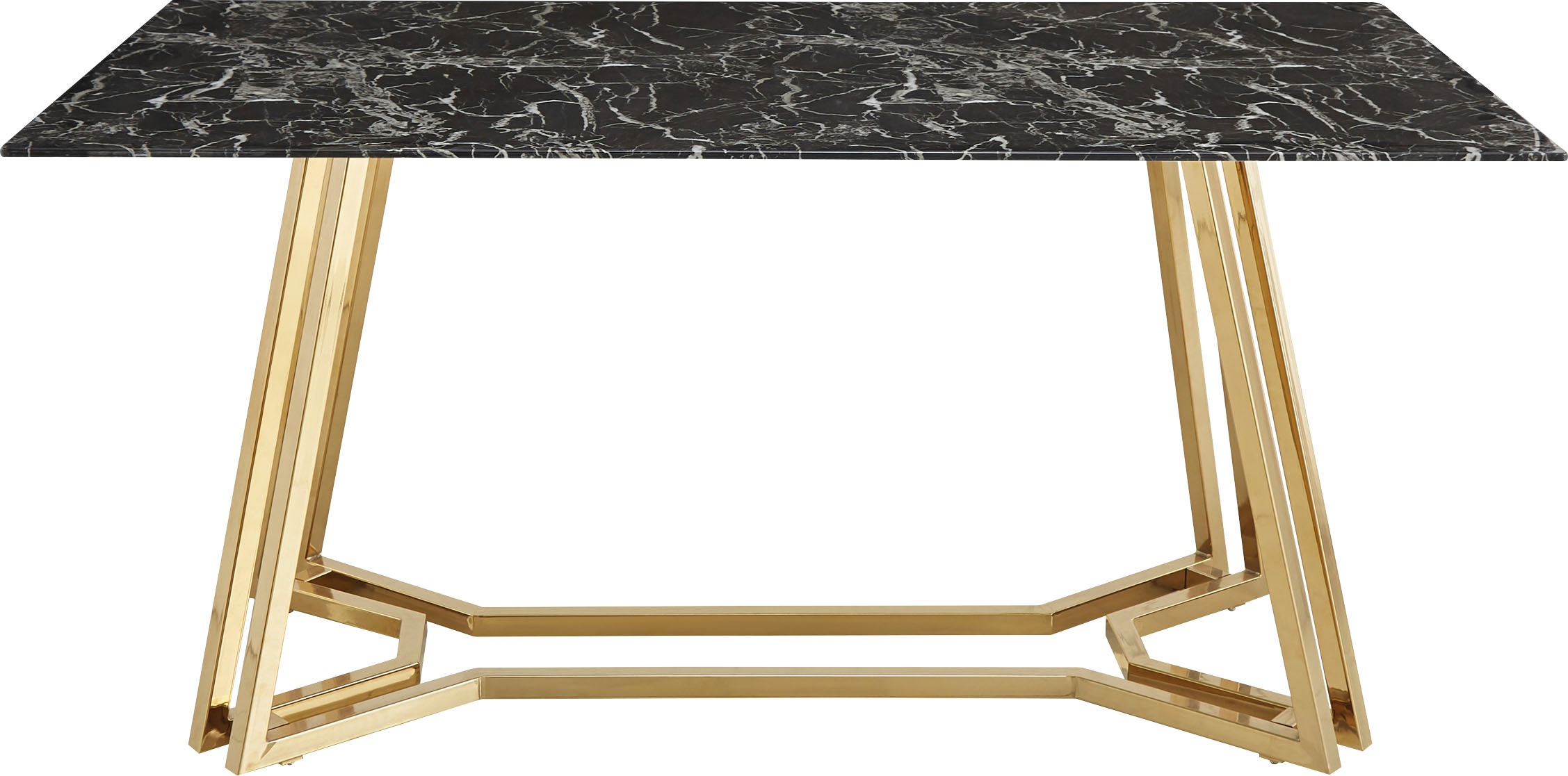 Esstisch SALESFEVER "Design Tisch für gemütliche Abende", gold (schwarz, gold, gold, schwarz), B:160cm H:76cm T:90cm, Tische, Rechteckiger Esstisch Esstisch, Eleganz trifft Design in Marmoroptik 2
