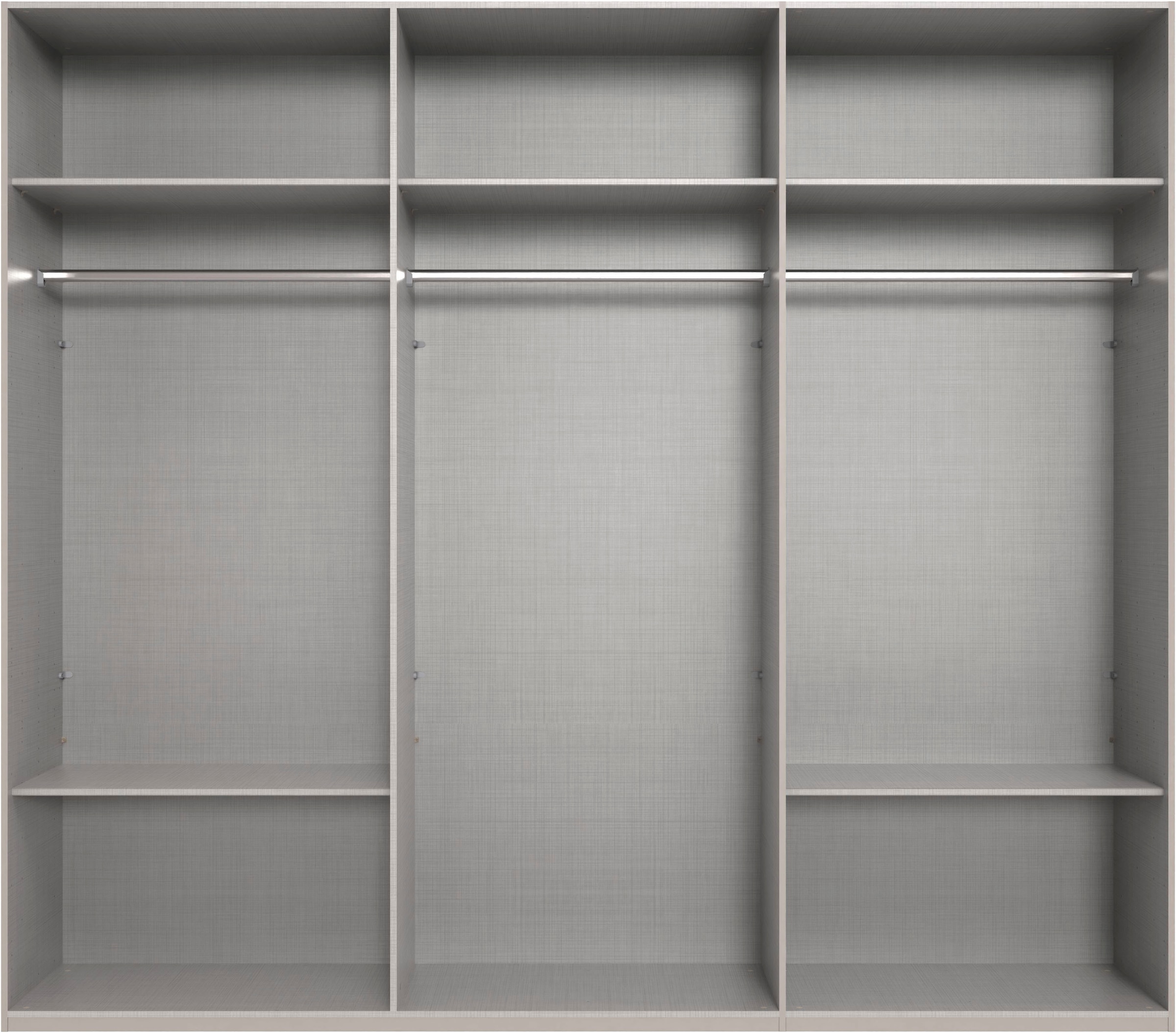 Wimex Kleiderschrank »Mugano, in 5 Breiten und 2 Höhen, Made in Germany«, (in Basic oder Premium Ausstattung mit 2 weiteren Einlegeböden), mit langen Griffstangen aus Metall, wahlweise mit oder ohne Spiegel
