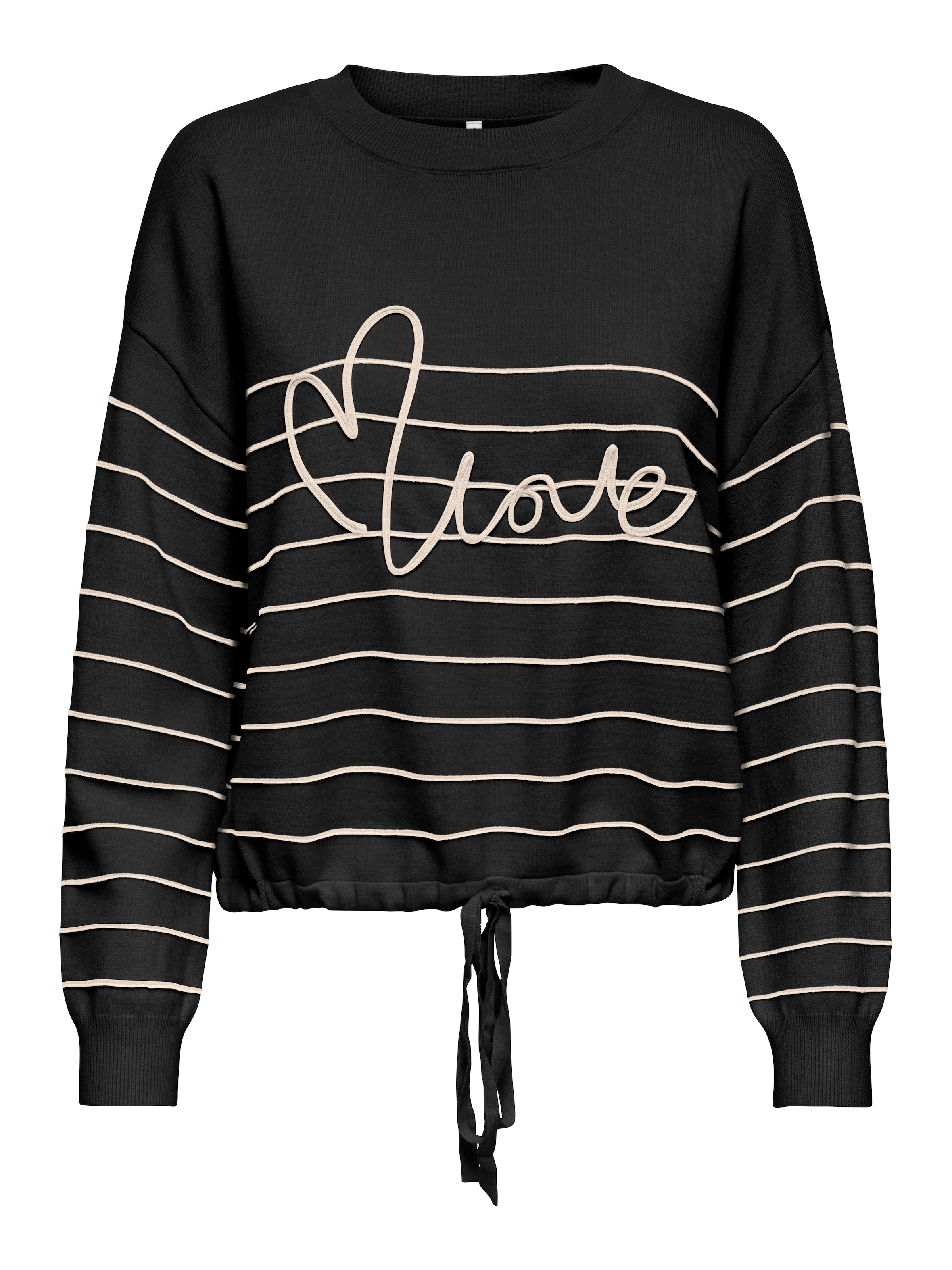 ONLY CARMAKOMA Rundhalspullover "CARSIGNE LS TEXT DETAIL O-NECK KNT" günstig online kaufen