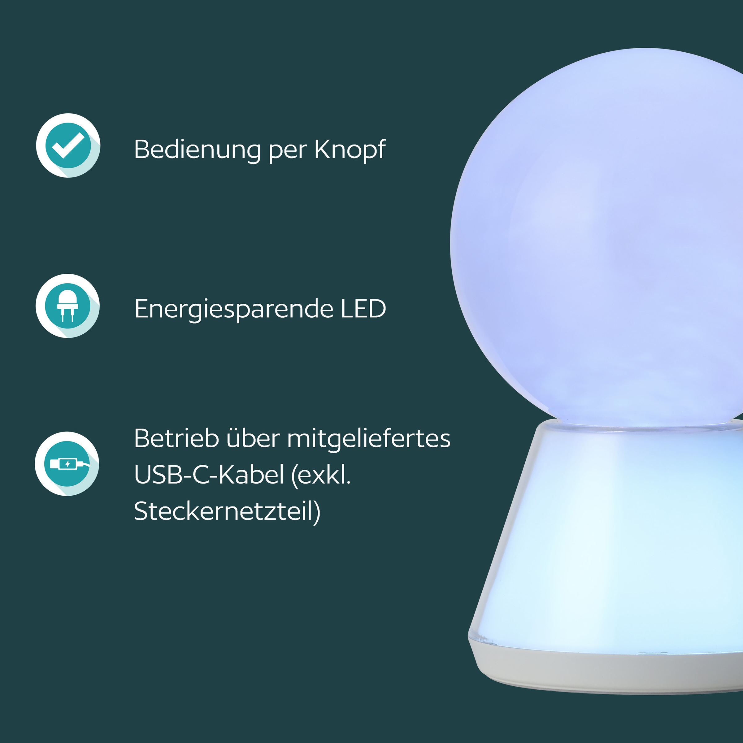 EGLO LED Tischleuchte »CLOUDS« LED-Modul 1 Stk. LED Glitzer Tischlampe Clouds, RGB Glitzerlampe mit Farbwechsel