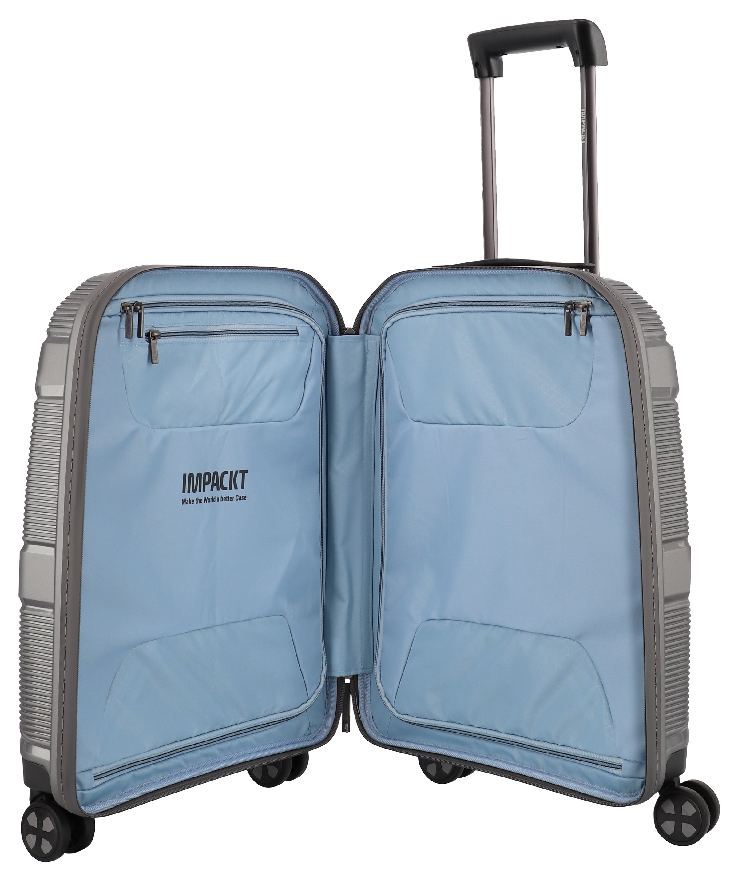 Thumbnail - IMPACKT Hartschalen-Trolley "IP1, verschiedene Größen und Farben" 38 l 4 Rollen Hartschalen-Koffer vegan Koffer Reisegep...