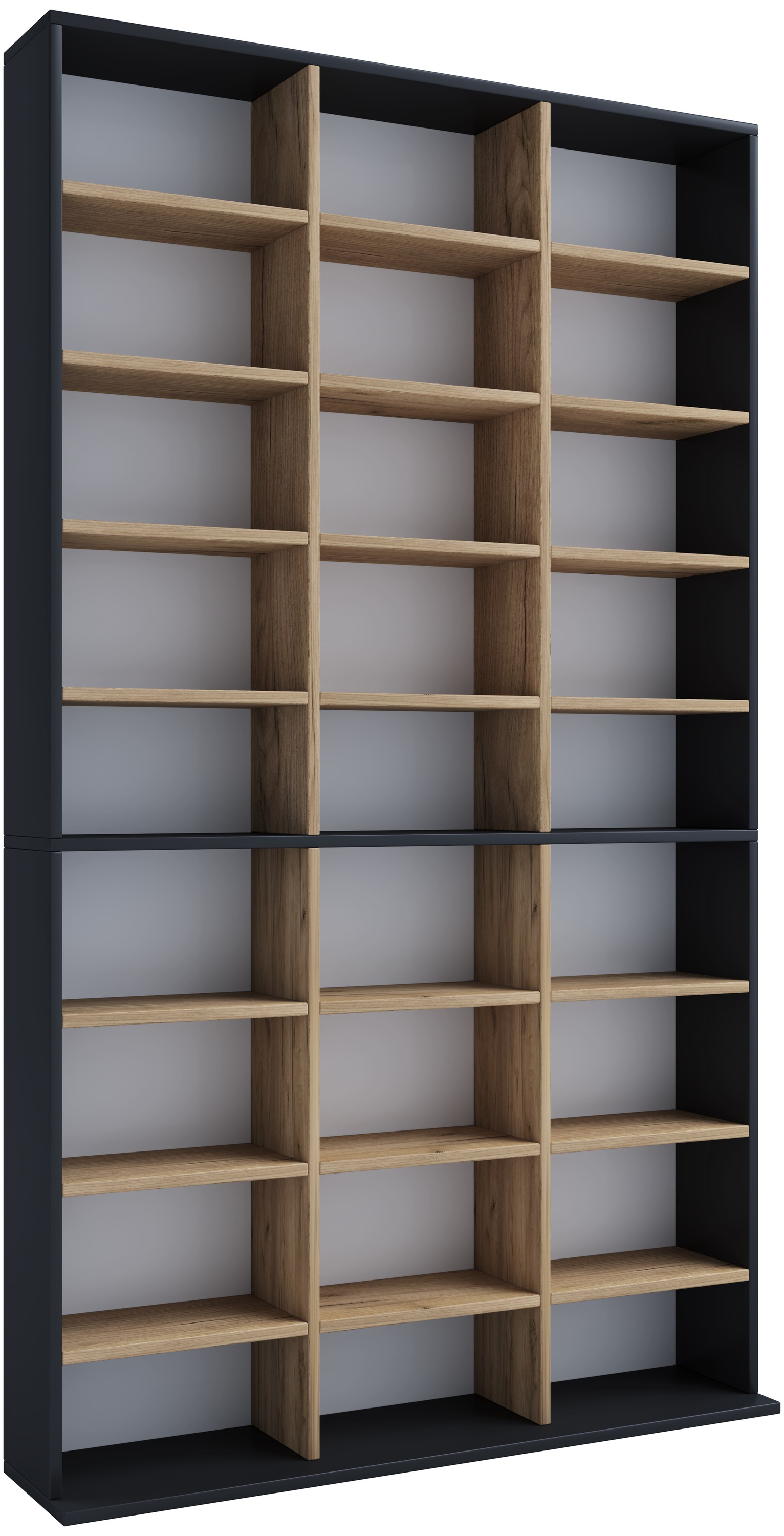 VCM Standregal »VCM Holzregal stehend | platzsparender CD-Schrank für 1080 CDs oder 504 DVDs | Maße: H. 181 x B. 102 x T. 23 cm | Elegantes DVD Regal stehend | Blu-Ray Regal | CD Regal Megosa XL«