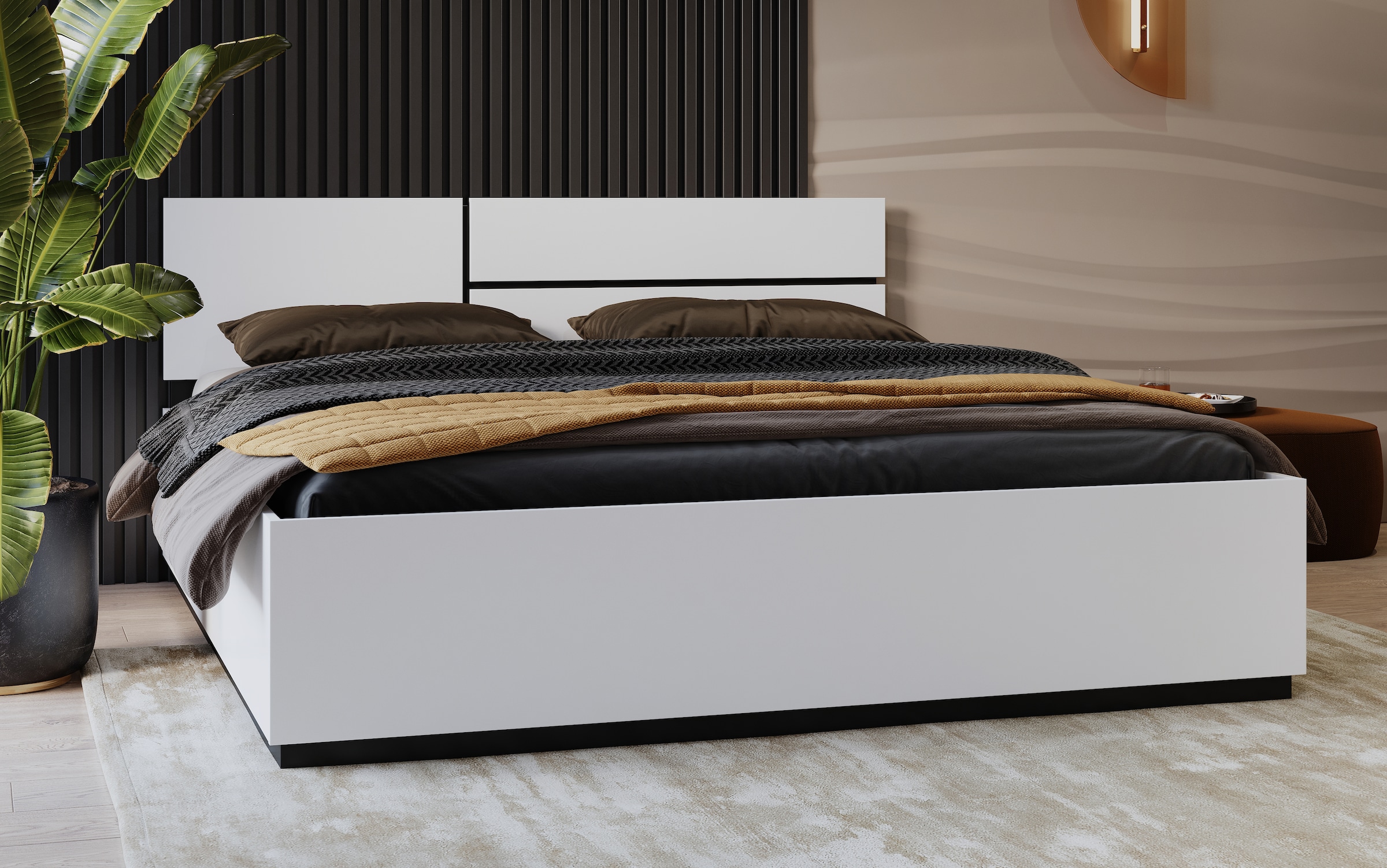 Home affaire Bettgestell "Cross, moderner Bettrahmen", Doppelbett in zwei G günstig online kaufen
