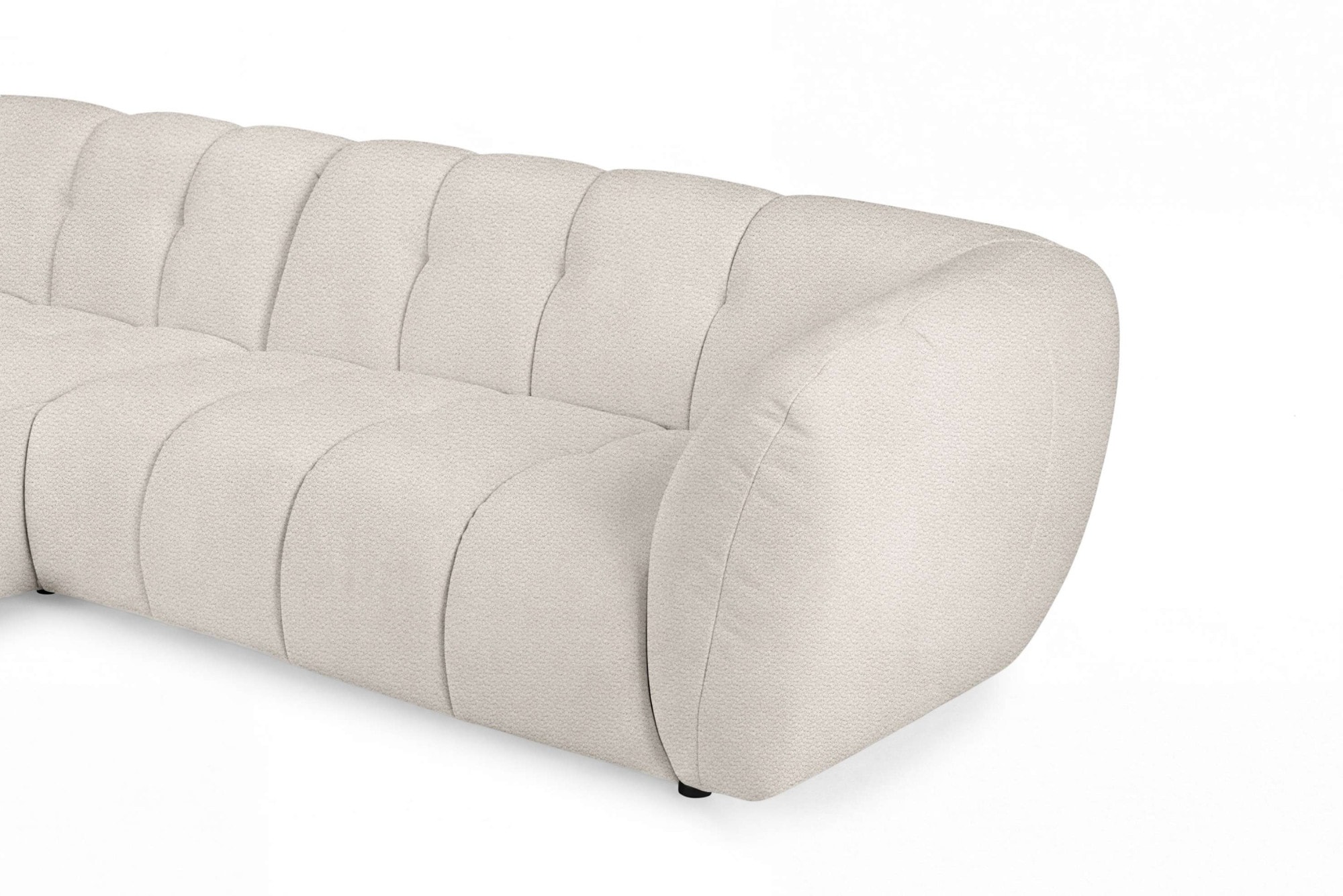 OTTO home Ecksofa »Gerron, Struktur-Chenille-Stoff mit Mélange-Effekt« Breite 271 cm, L-Form, vertikale Steppung, organische Rundungen