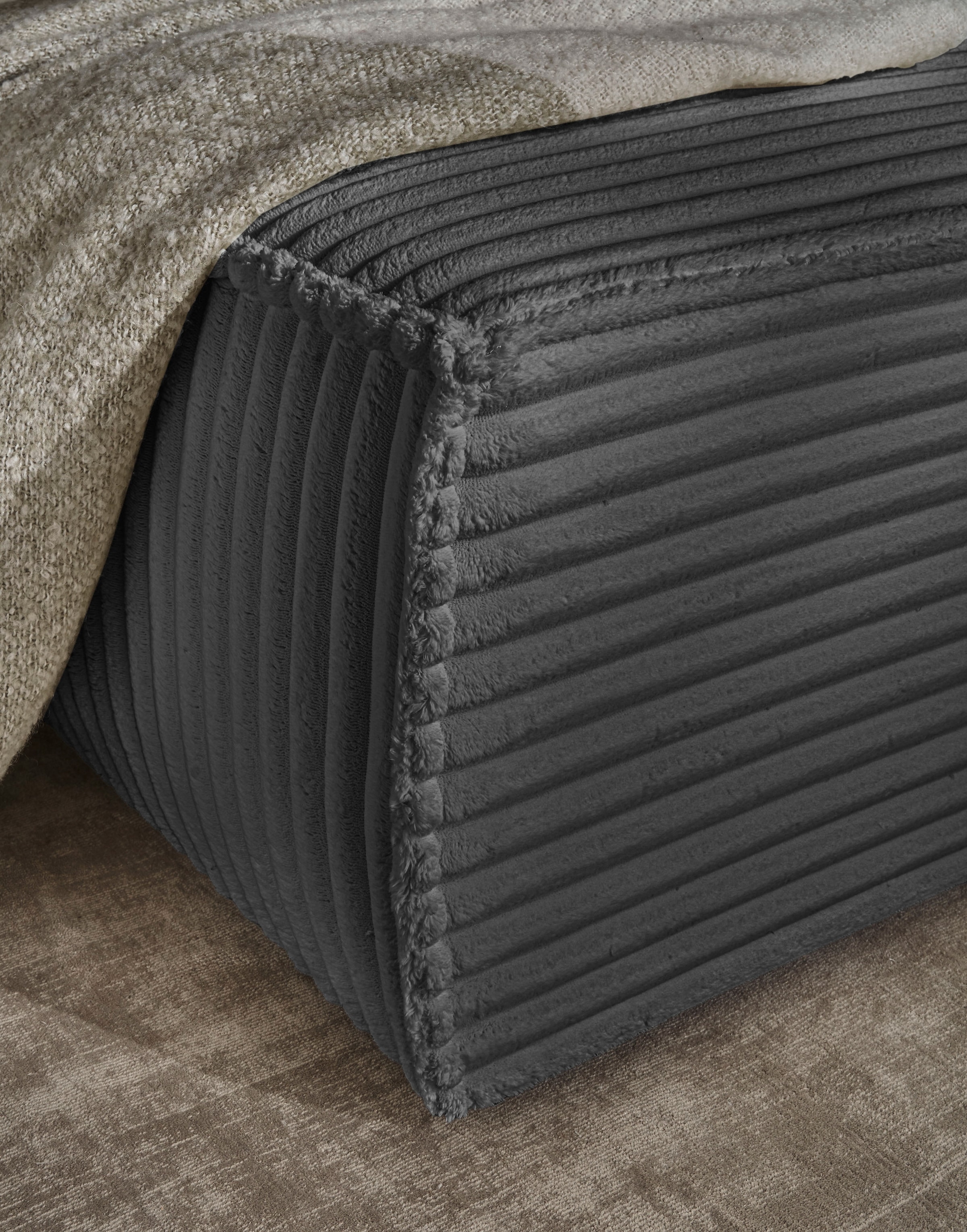 andas Wohnlandschaft »FINNLEY U-Form XXL 329 cm, Schlafsofa, Schlaffunktion m. Bettkasten«, (194/139 cm), Bouclé, Struktur und Cord