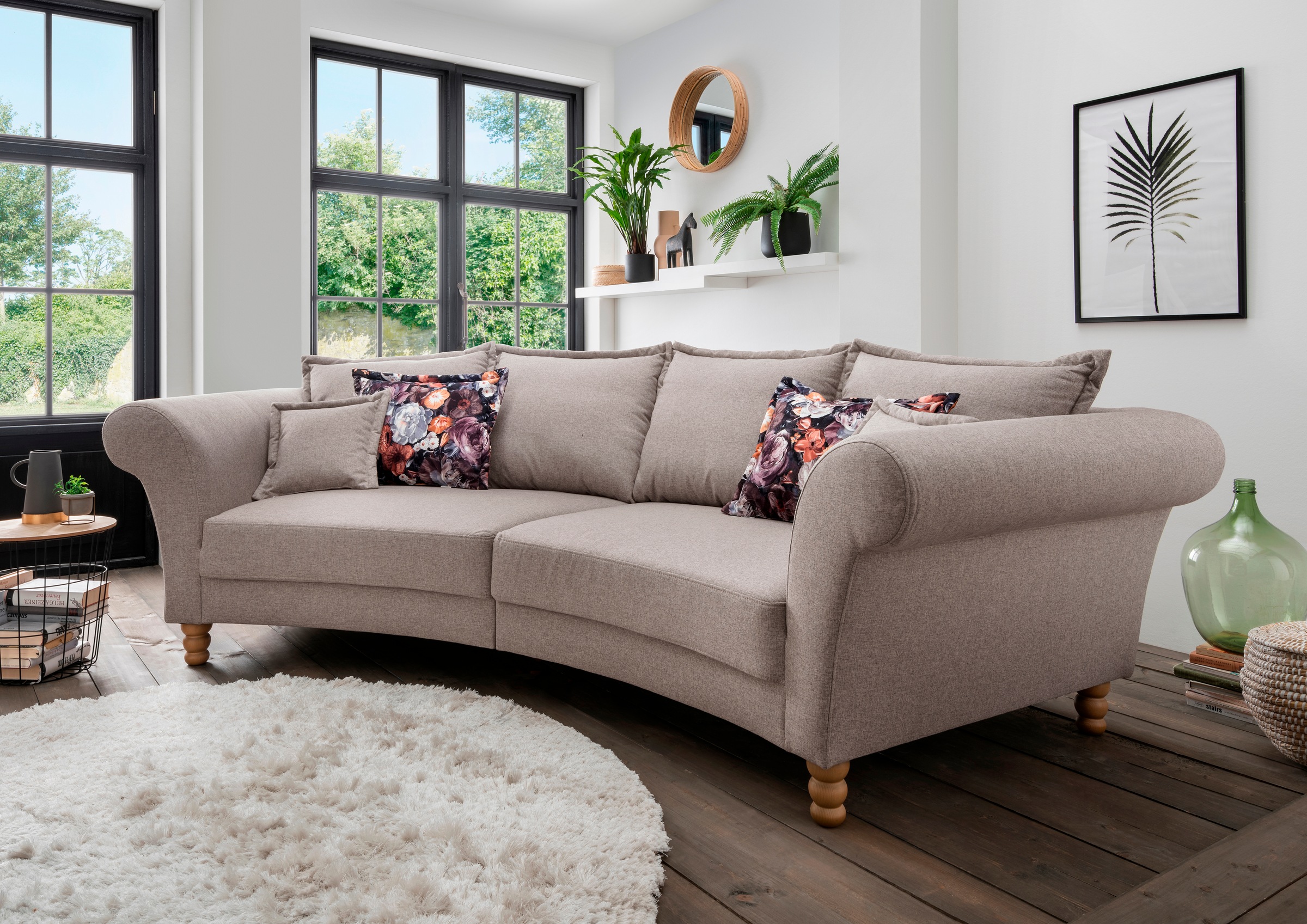 Home affaire Big-Sofa "Tassilo geschwungene Formensprache, bequem, Mega Sof günstig online kaufen