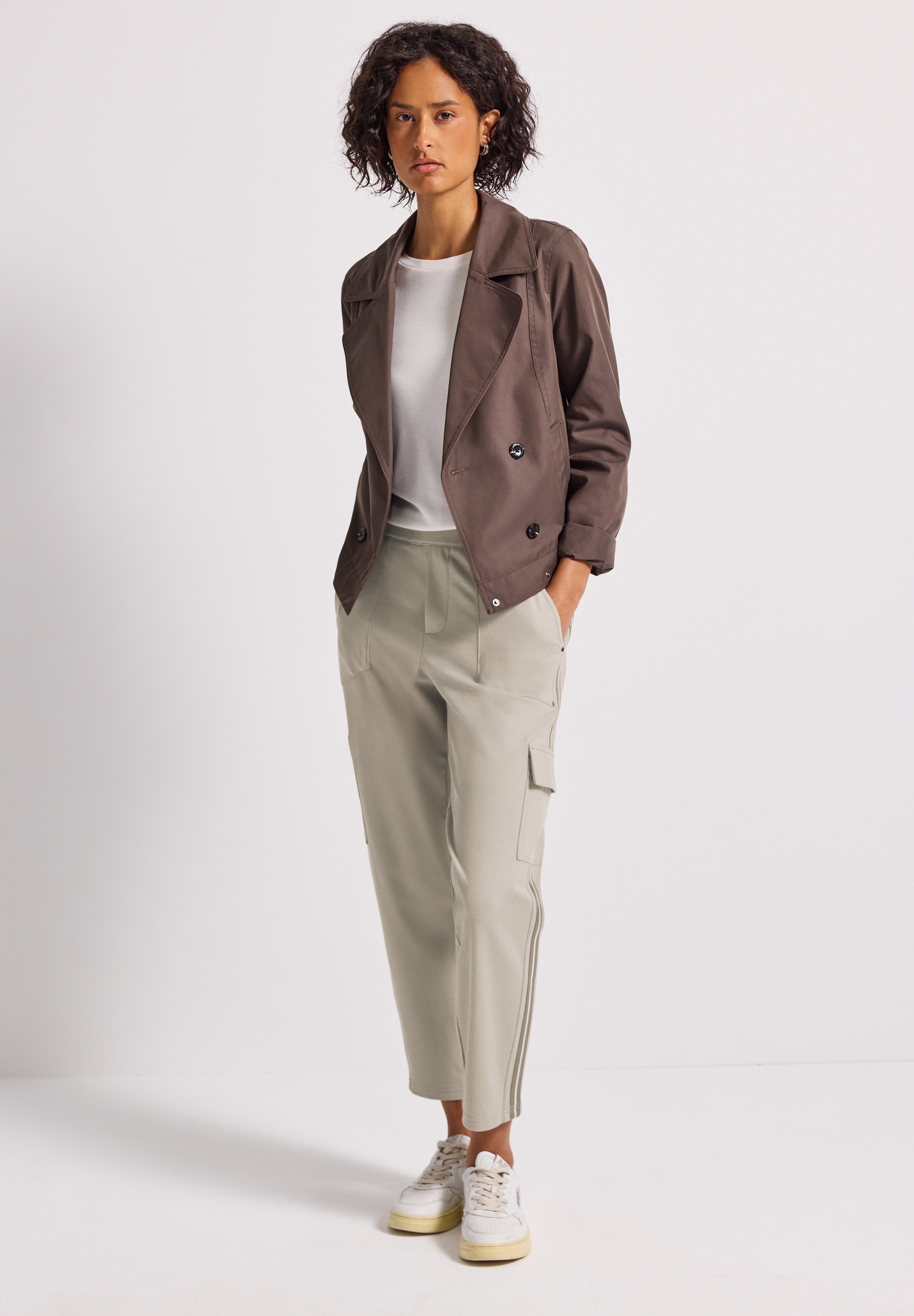 STREET ONE Cargohose, softer Materialmix