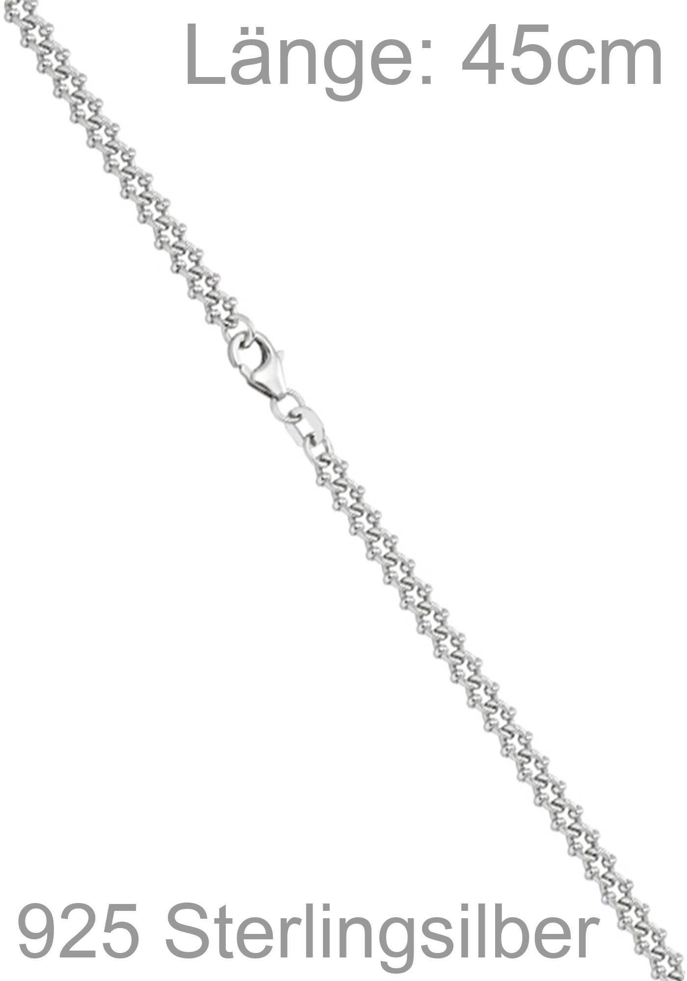 JOBO Kette ohne Anhänger »Silberkette 4 mm« 925 Silber rhodiniert 45 cm