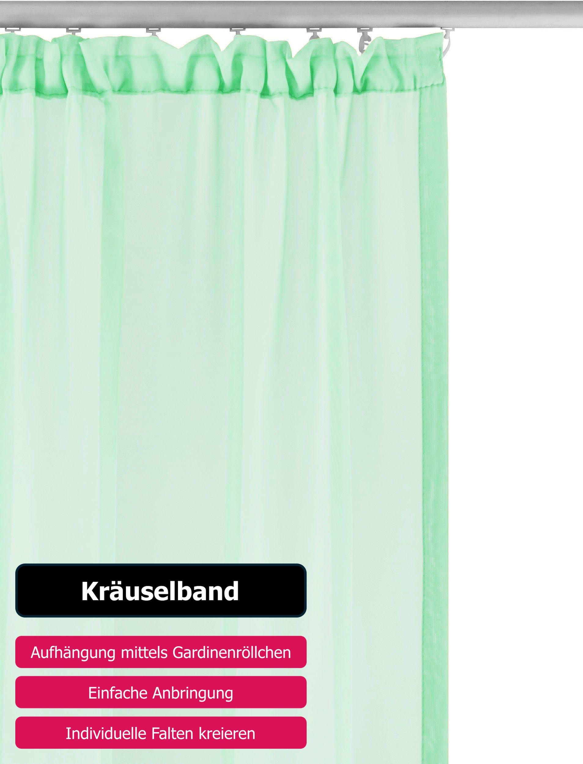 my home Gardine »XANA mit Ösen, Kräuselband oder Schlaufen«, (1 St.), Bestseller, einfarbig, 1 bzw. 2 Schals, pflegeleicht, Schal