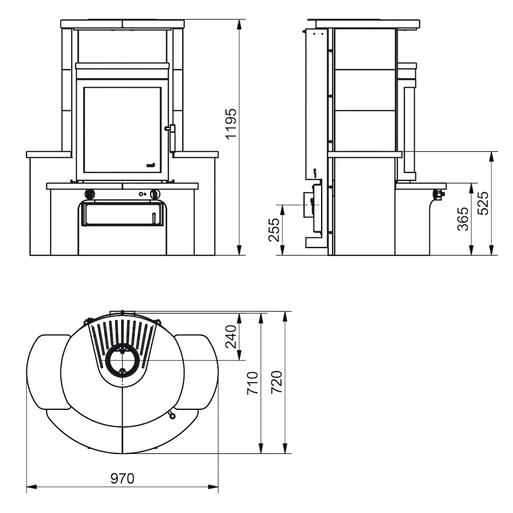 HARK Kaminofen »Avenso GT ECOplus 8 KW«, creme-weiss