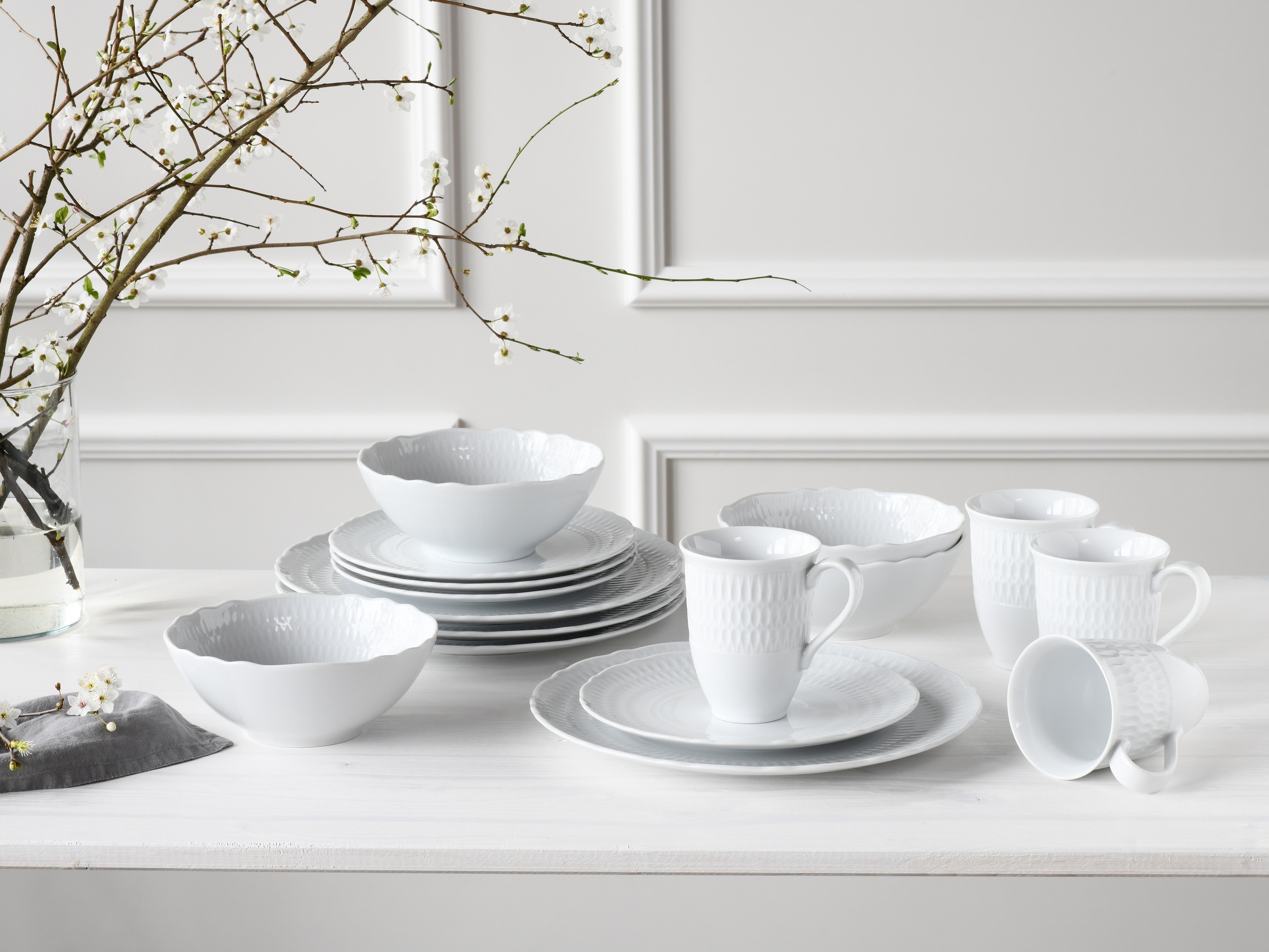 CreaTable Kombiservice »Sofia, Kombi-Service 16 tlg«, (Set, 16 tlg.), Klassisch-elegantes Relief