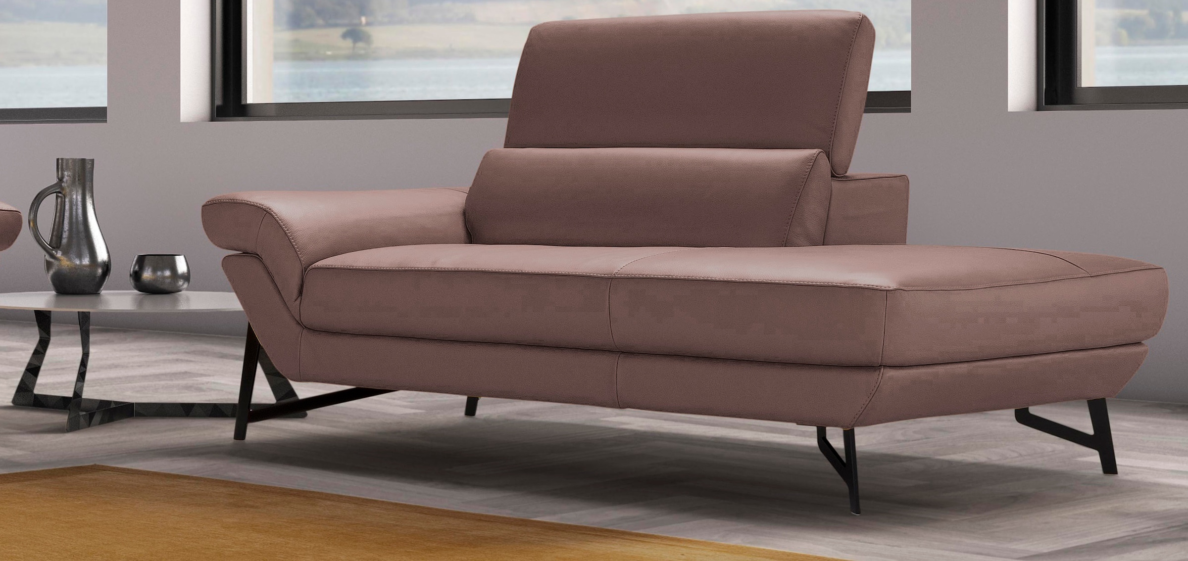 Egoitaliano Ottomane "Narcisa, Designsofa", mit verstellbarer Kopfstütze, Solitärmöbel als Blickfang