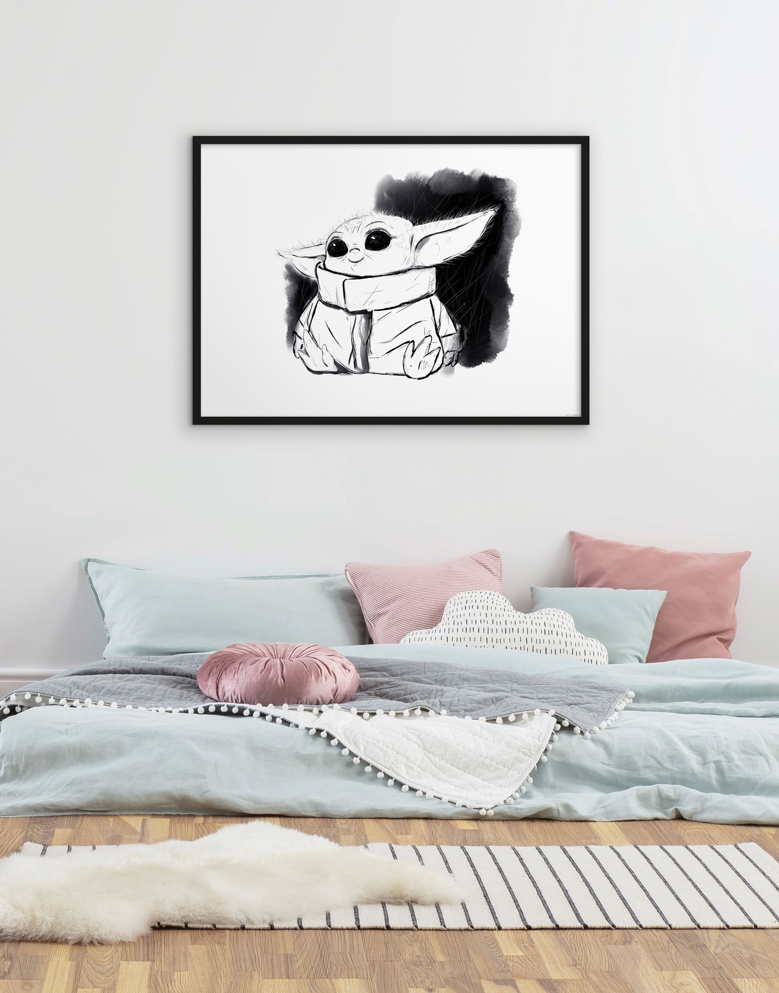 Komar Bild "Mandalorian The Child Sweet Black White" Disney  Star Wars 1 St günstig online kaufen