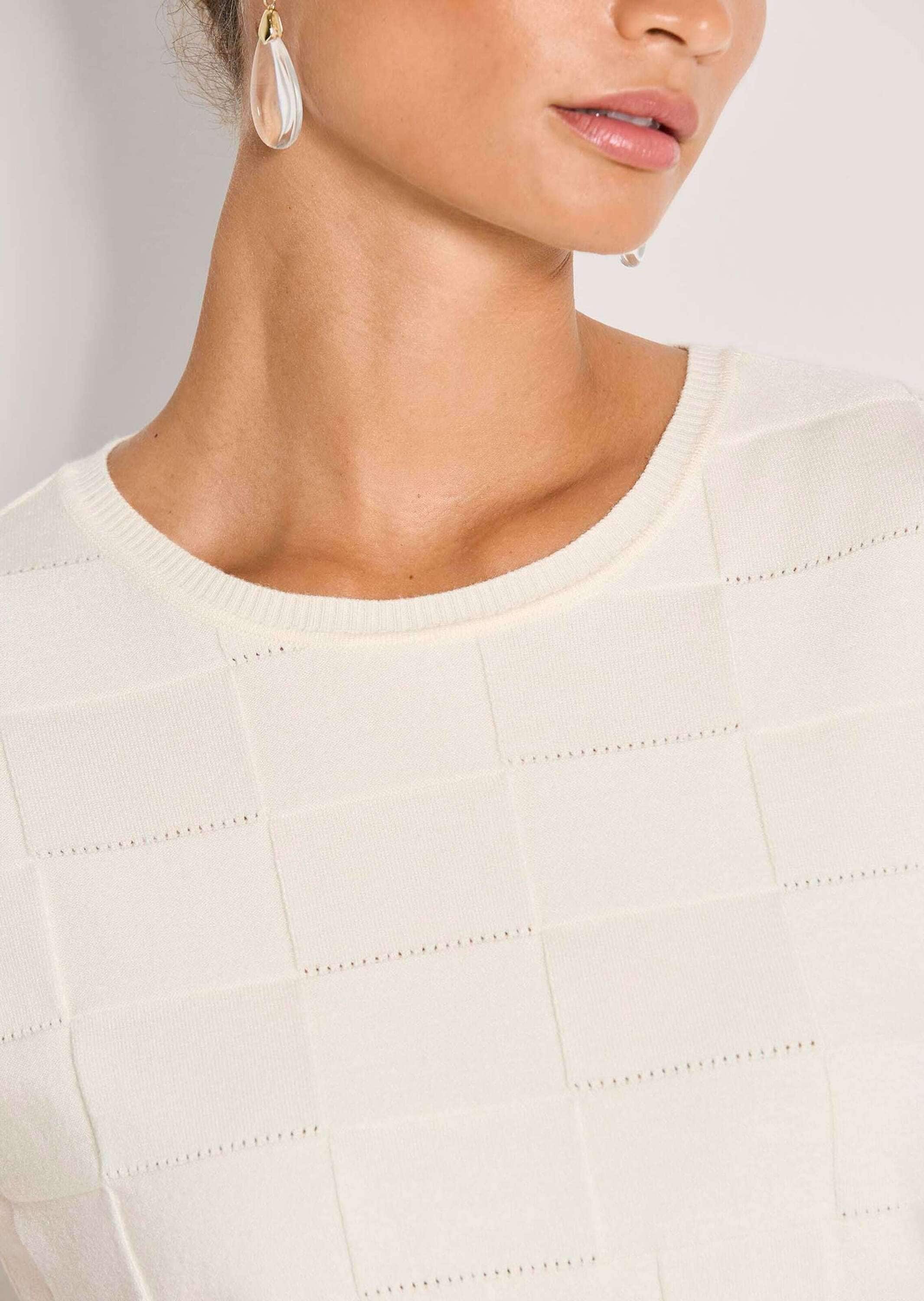 MADELEINE Longpullover »Stricktop Strukturpullover mit grafischem Muster« Strukturstrick