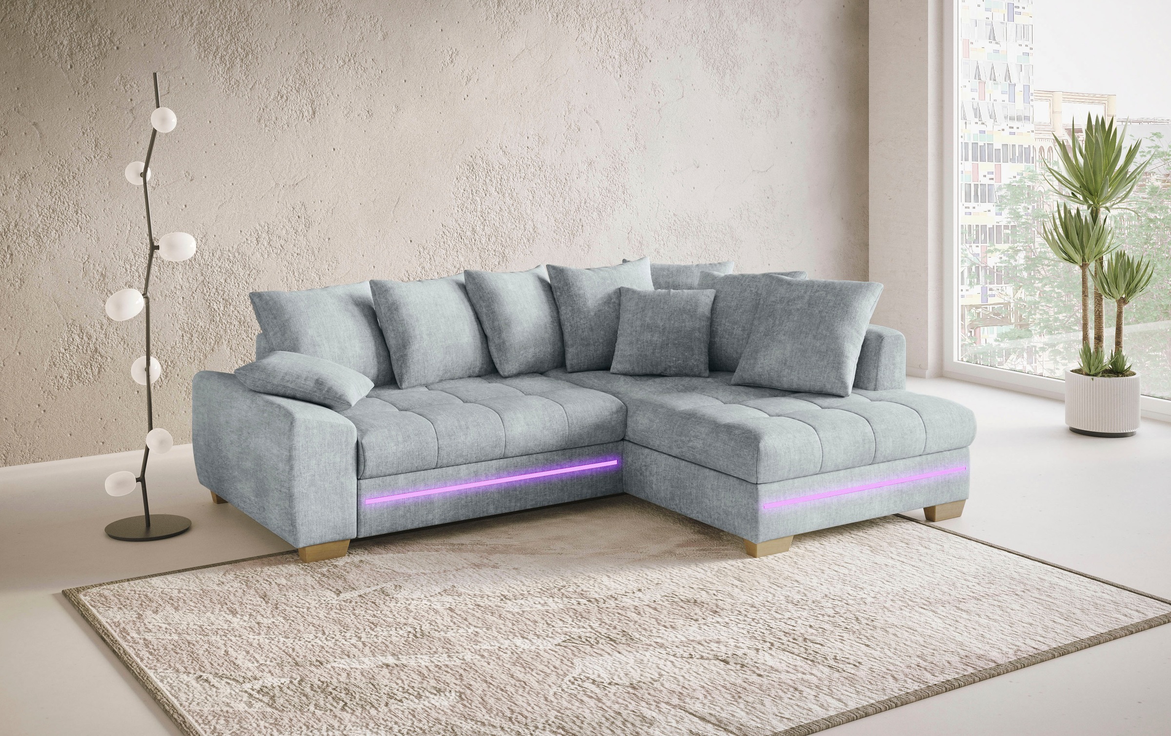 Mr. Couch Ecksofa "Nikita II, L-Form", mit RGB-LED Beleuchtung, wahlweise m günstig online kaufen