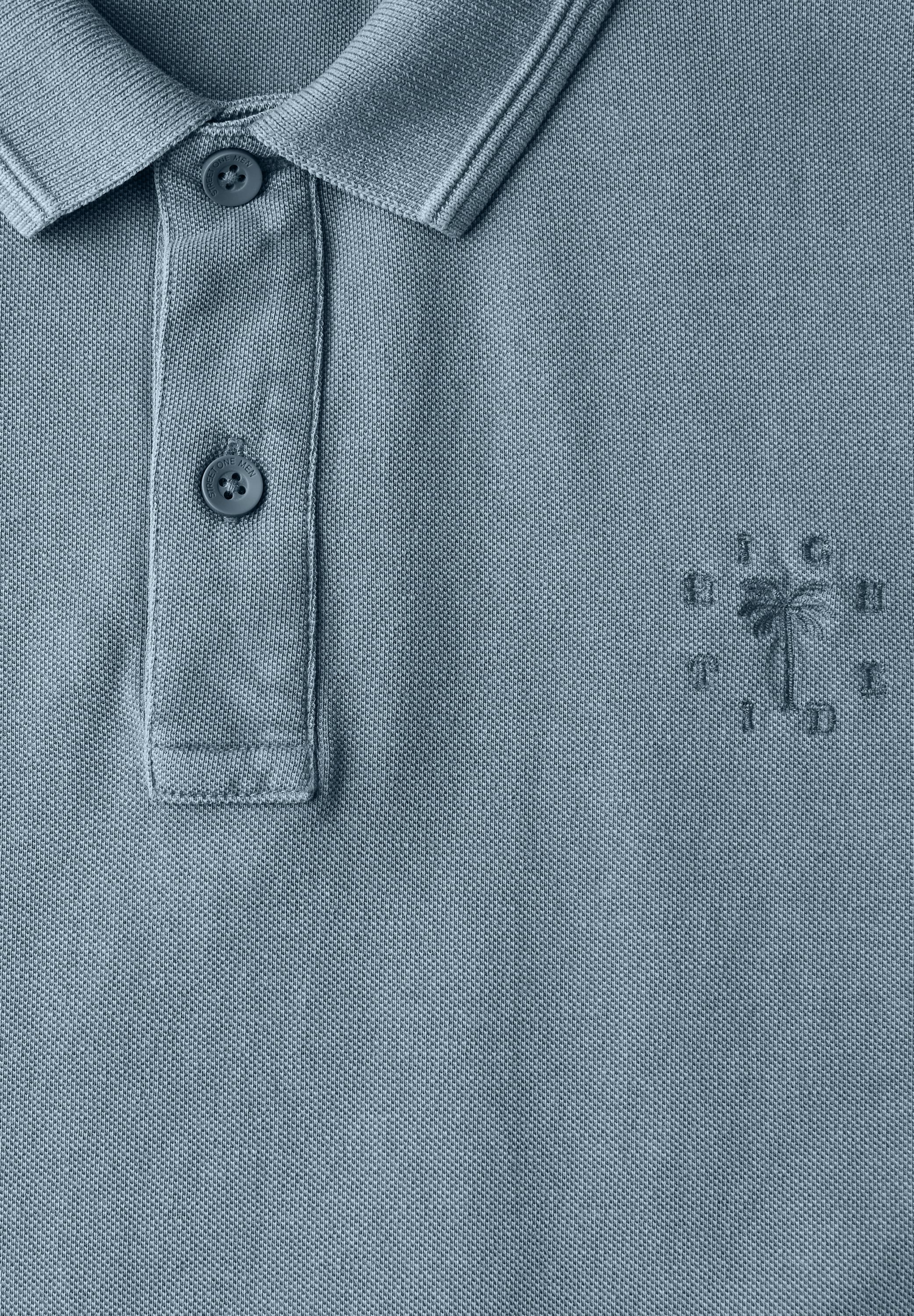 STREET ONE MEN Poloshirt, mit Seitlichen Einschlitzen am Saum