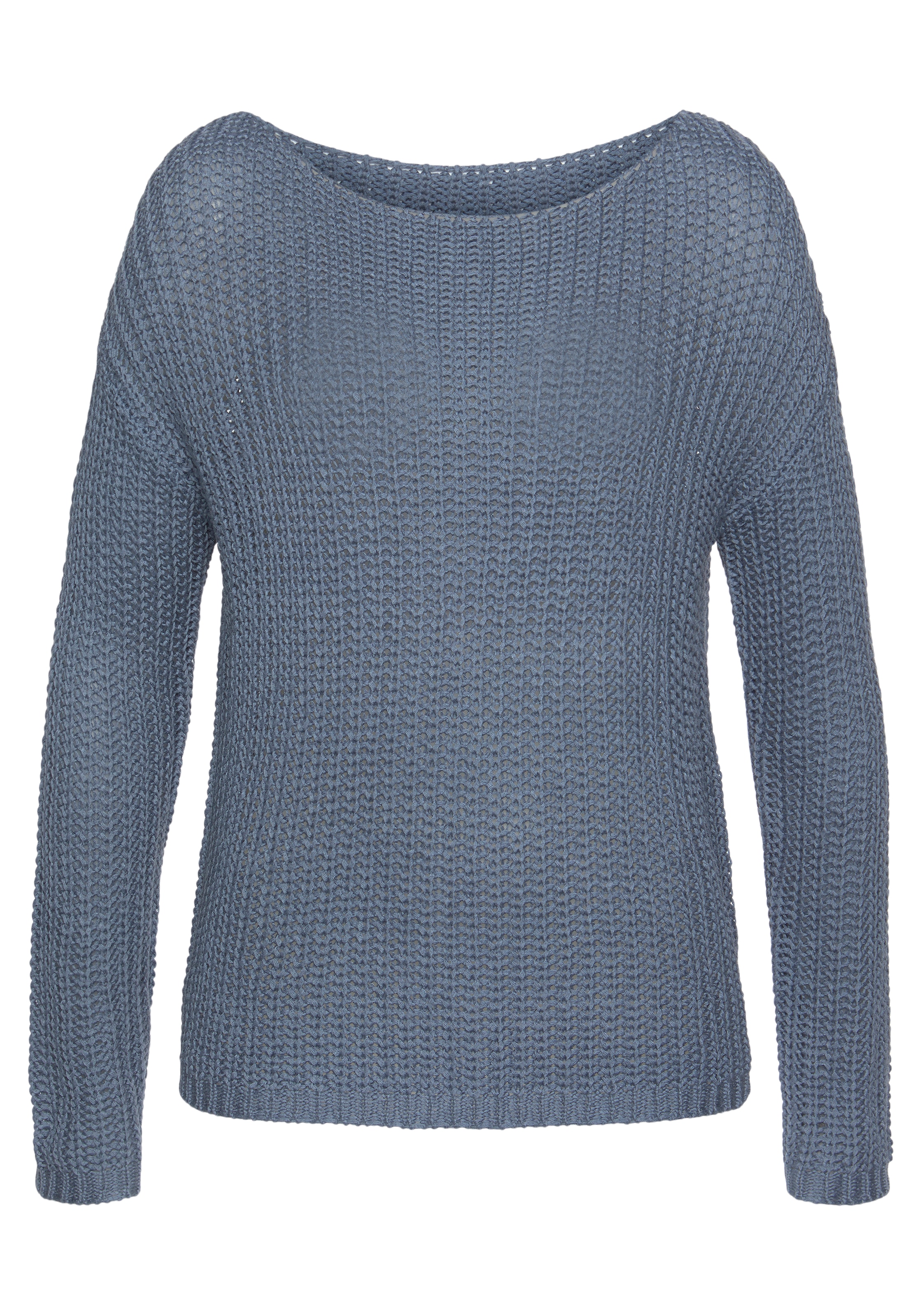 LASCANA Rundhalspullover aus weichem Grobstrick, lockerer Strickpullover, D günstig online kaufen