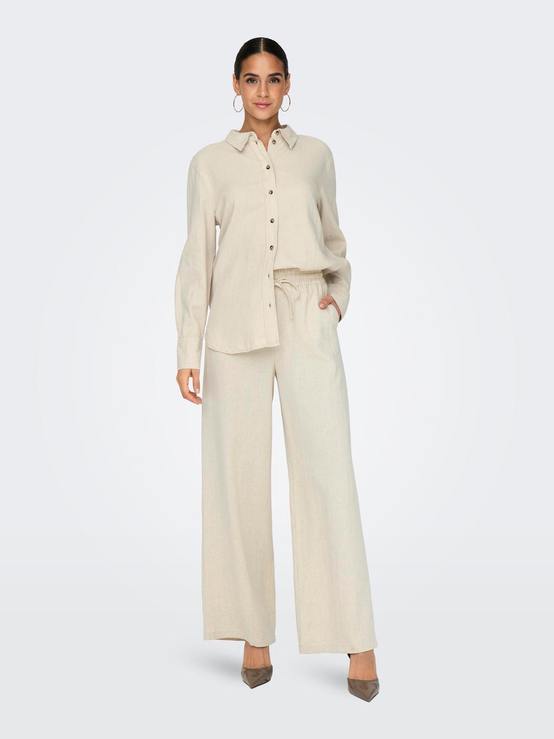 JDY Leinenhose »JDYSAY LINEN HW WIDE PANT WVN NOOS«