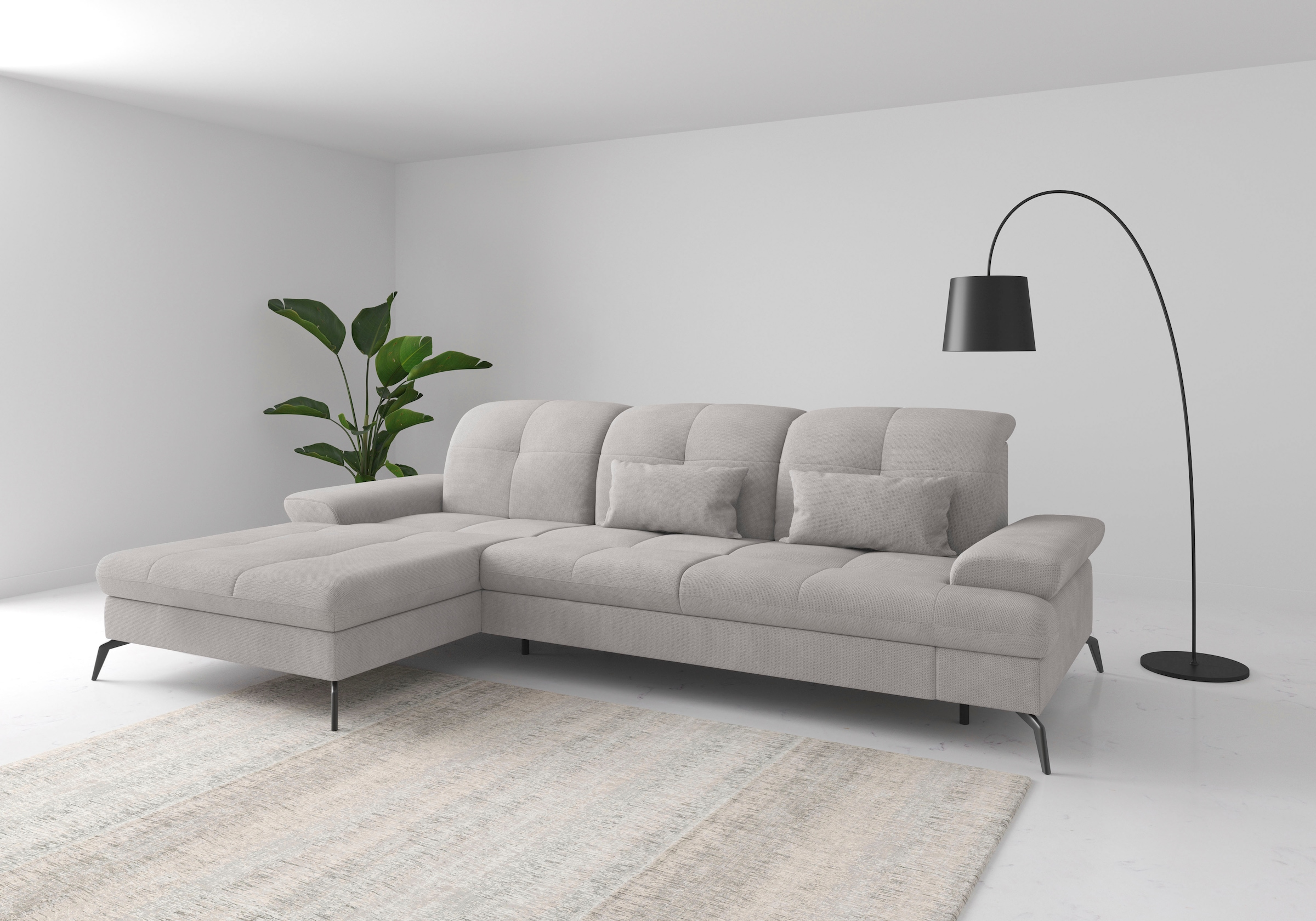 sit&more Ecksofa "Amica, L-Form, inkl. Sitztiefenverstellung & Armteilverstellung" wahlweise mit Schlaffunktion, Bettkasten und Kopfteilverstellung