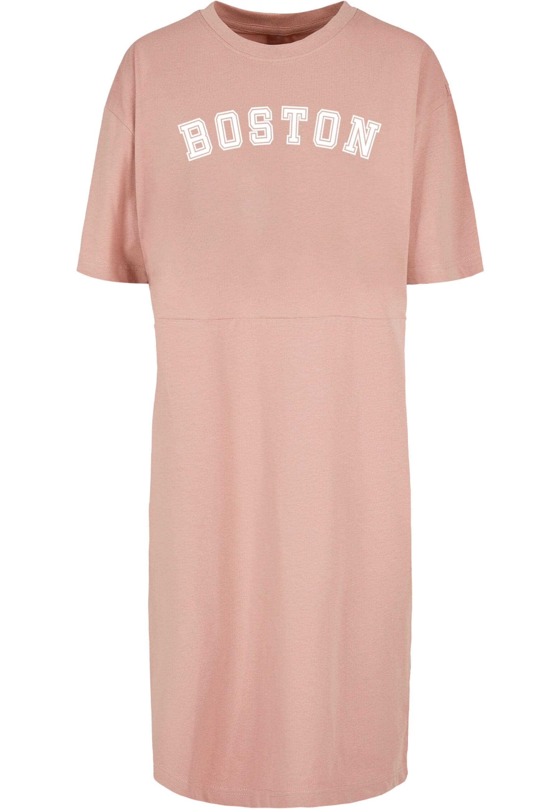 Merchcode Shirtkleid "Merchcode Damen Ladies Boston X Organic Oversized Slit Tee Dress", (1 tlg.)