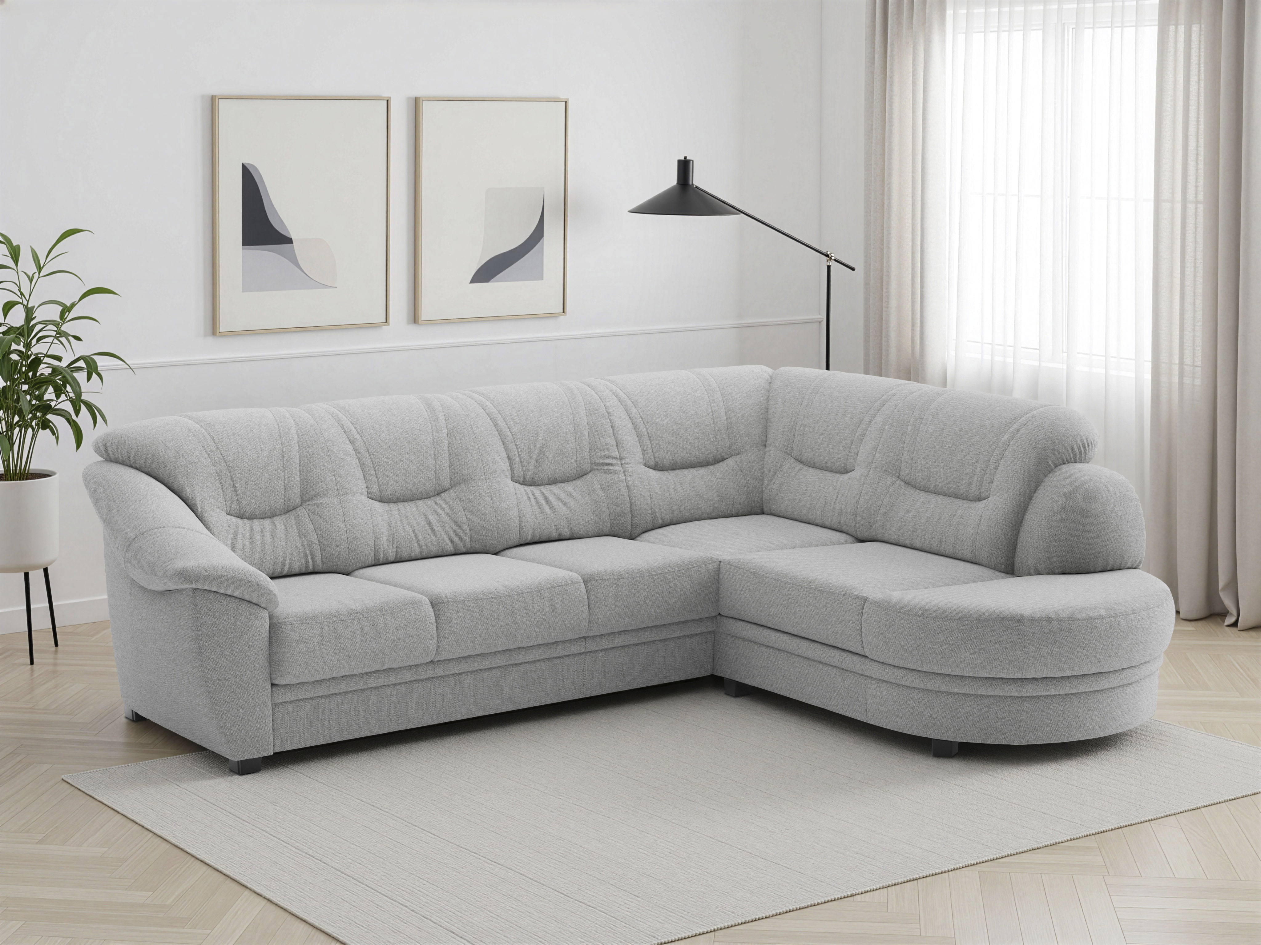 sit&more Ecksofa "Savona L-Form, B: 267 cm, Couch mit Federkern, Komfortsitzhöhe 46 cm" optional mit Schlaffunktion