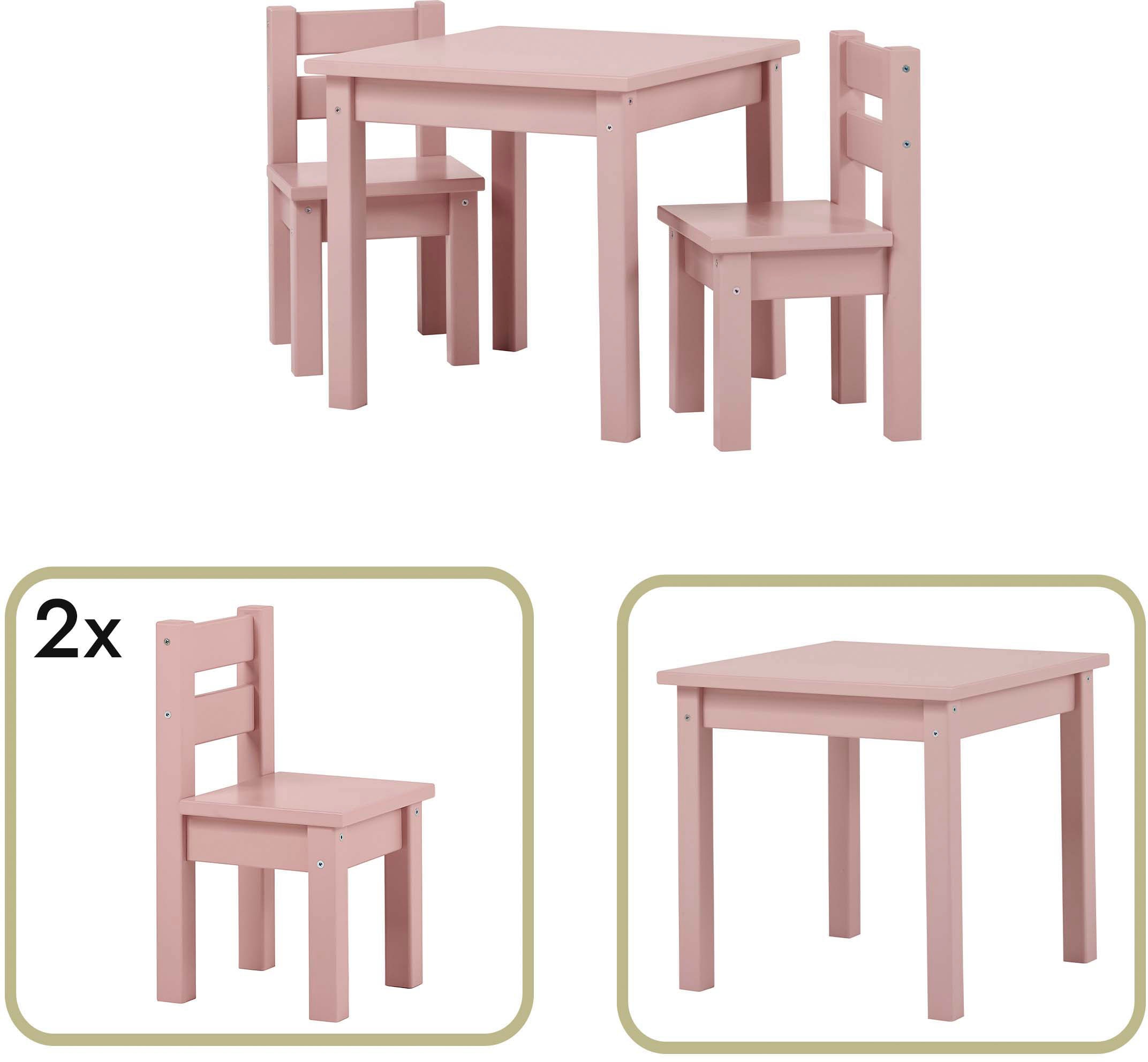 Hoppekids Kindersitzgruppe "MADS Kindersitzgruppe" Set, 1 Tisch, 2 Stühle, günstig online kaufen