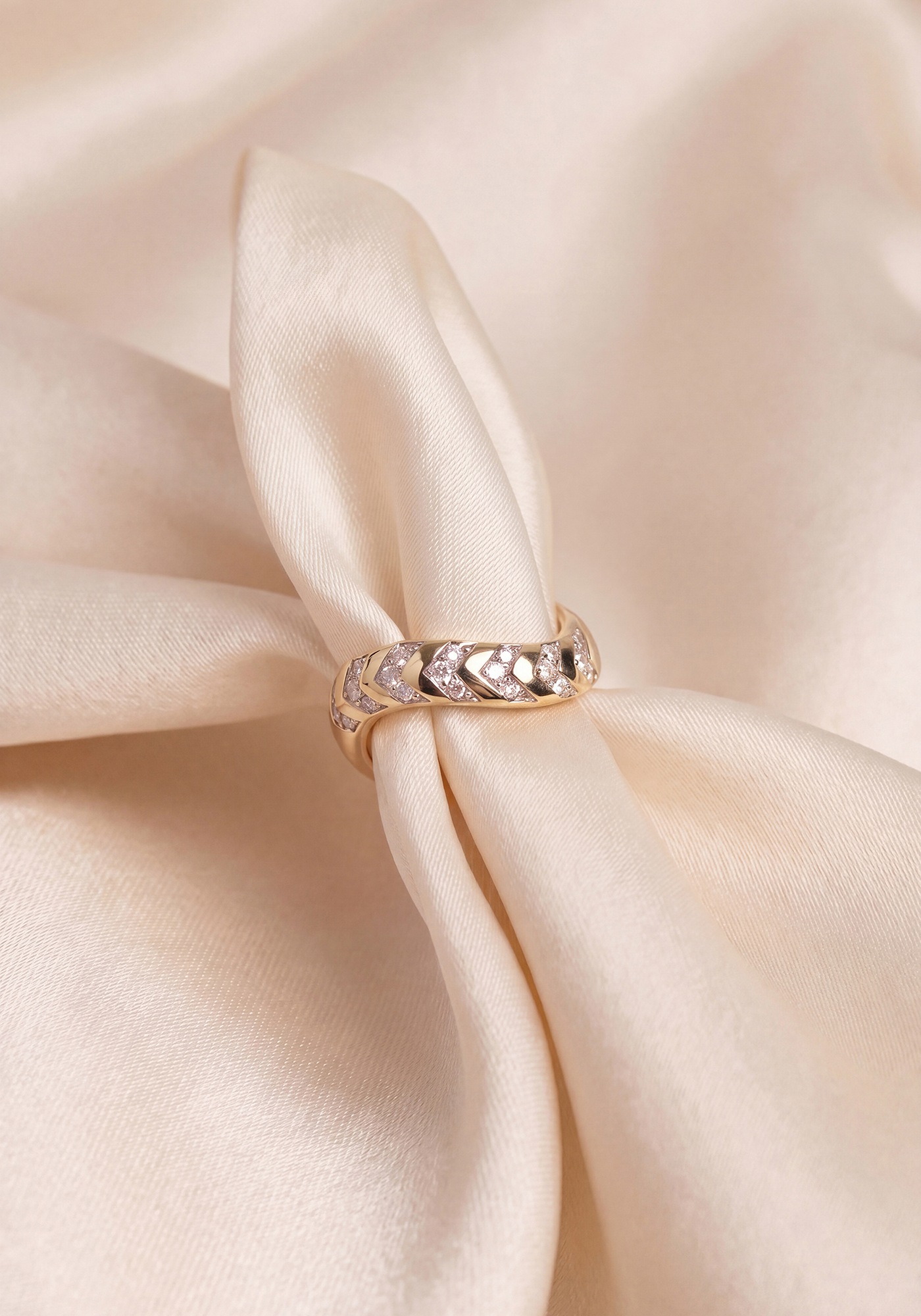 JOBO Fingerring »Ring Welle geschwungen« 925 Silber vergoldet mit 21 Zirkonia