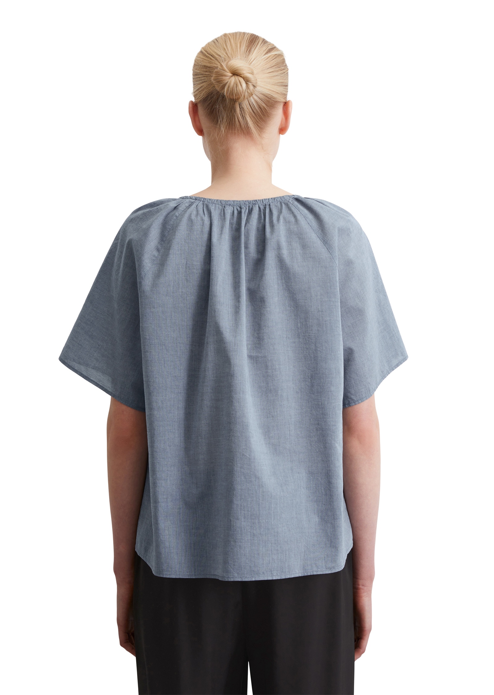 Marc O'Polo Kurzarmbluse »aus Baumwoll-Chambray«
