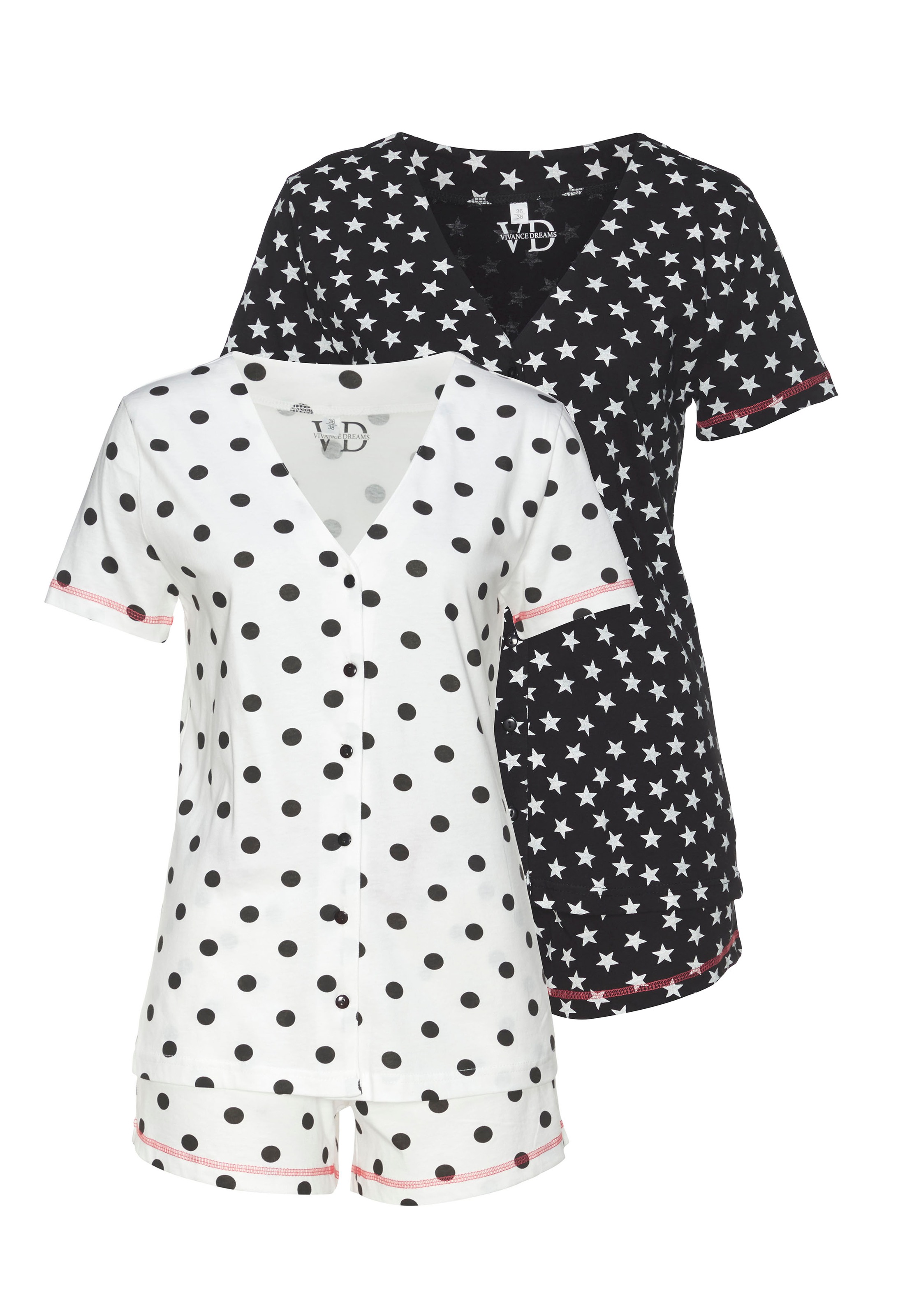 Vivance Dreams Shorty 2 Stück, 4 tlg. mit großen Punkten und Sternen günstig online kaufen