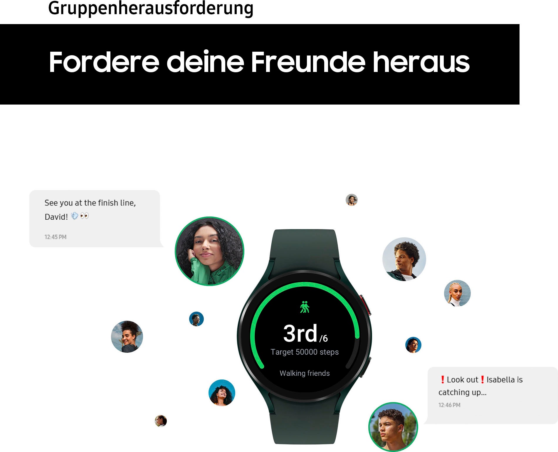 Samsung Smartwatch »Galaxy Watch 4 44mm BT«, (Wear OS by Google Fitness Uhr, Fitness Tracker, Gesundheitsfunktionen)