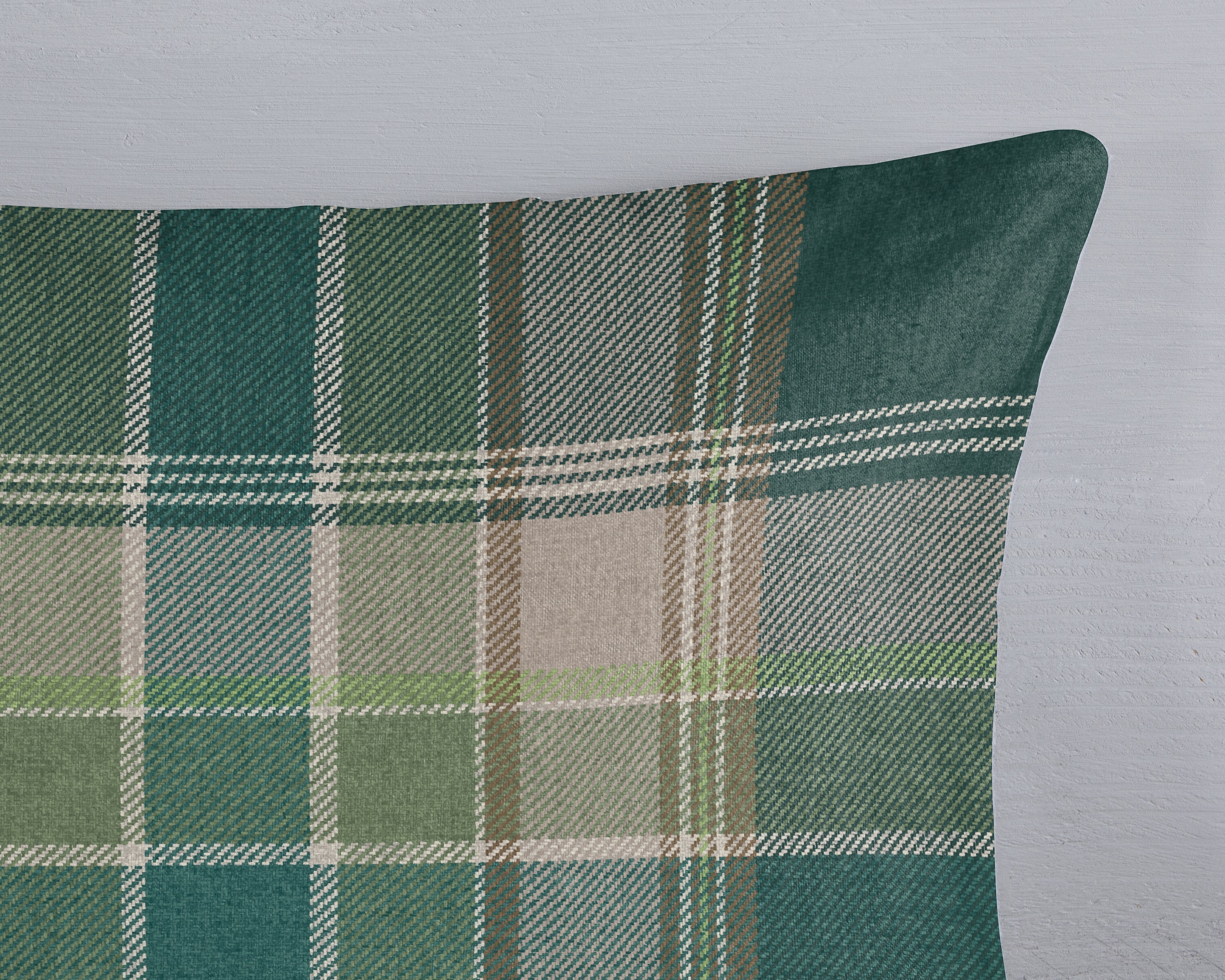 good morning Wendebettwäsche »Dirkje« 3 Stk. tlg. Flanell, Biber, Winter, Warm, Reißverschluss, Wendeoptik, Karo, grün