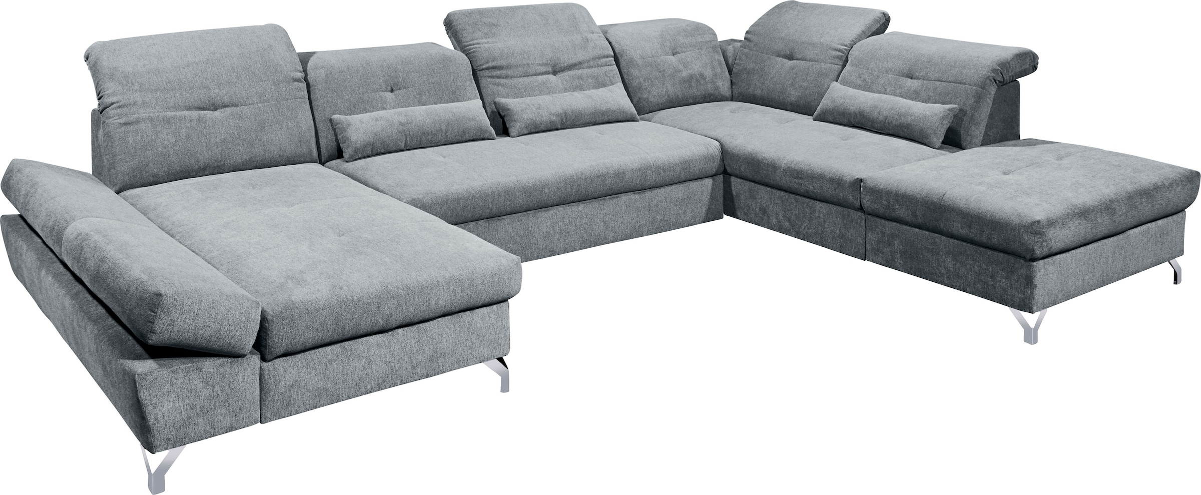ED EXCITING DESIGN Wohnlandschaft »Melfi U-Form«, mit Bettfunktion, Bettkasten, Nierenkissen, frei im Raum stellbar