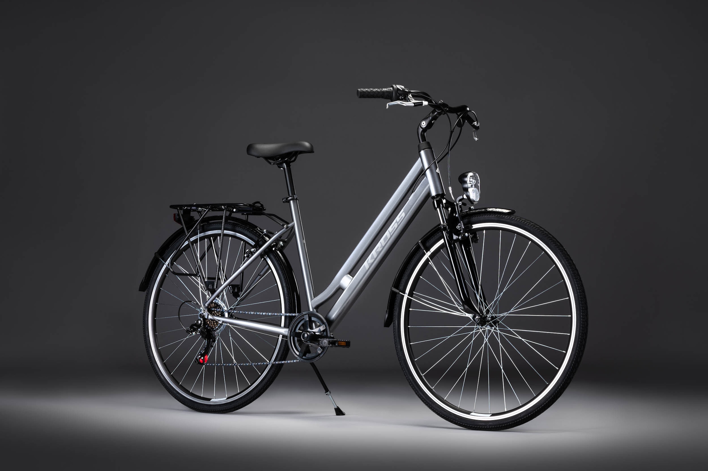 Kross Cityrad »KROSS Citybike Sentio 1.0 grau 6 Gänge«, 6 Gang, Shimano, TOURNEY TZ500 Schaltwerk, Kettenschaltung