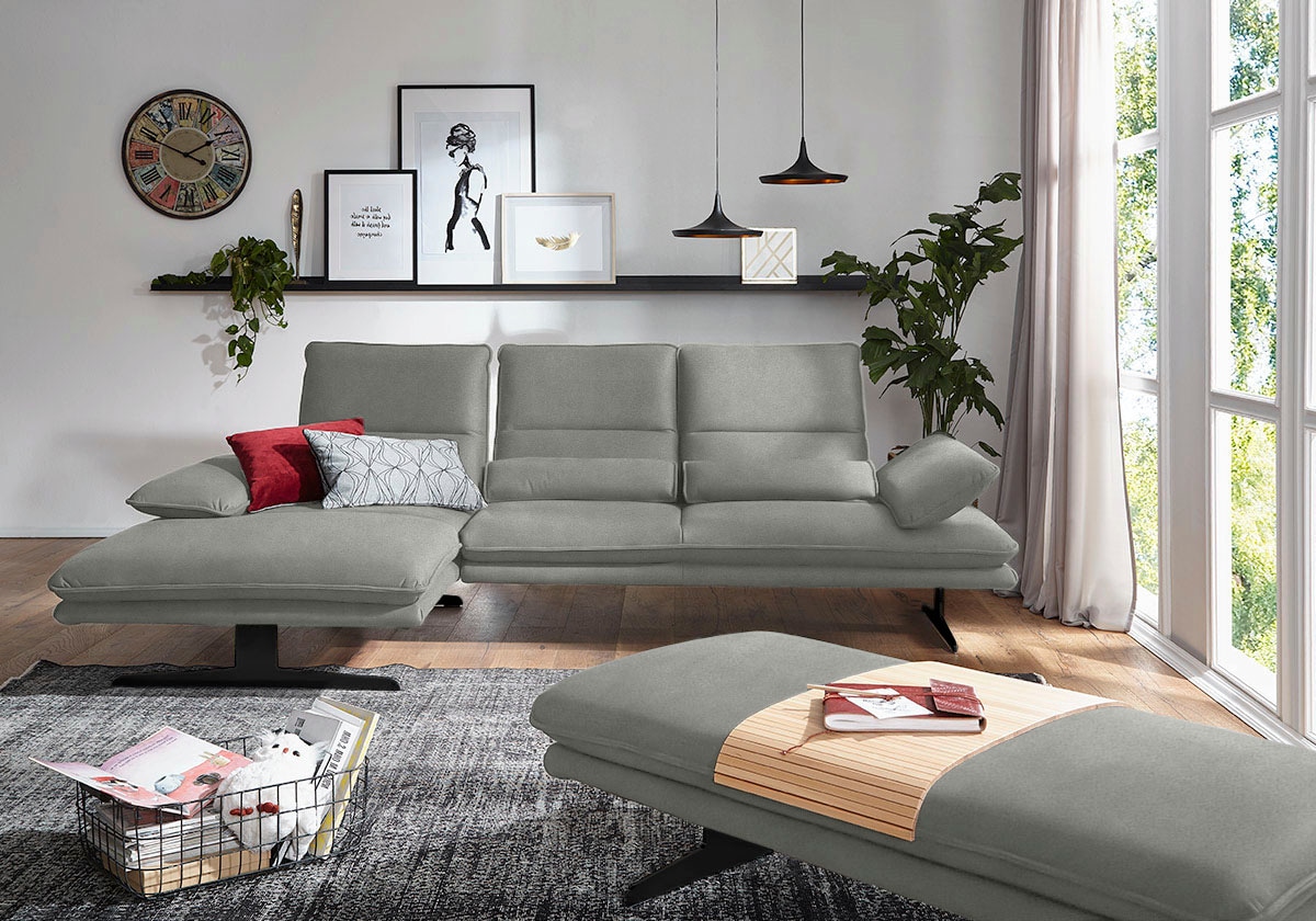 W.SCHILLIG Ecksofa "broadway, Designsofa mit tollem Sitzkomfort", Sitztiefe günstig online kaufen