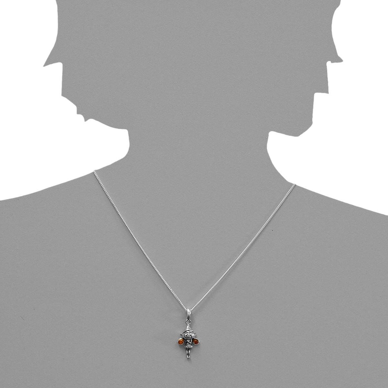 OSTSEE-SCHMUCK Kette mit Anhänger »- Kobold - Silber 925/000 - Bernstein«