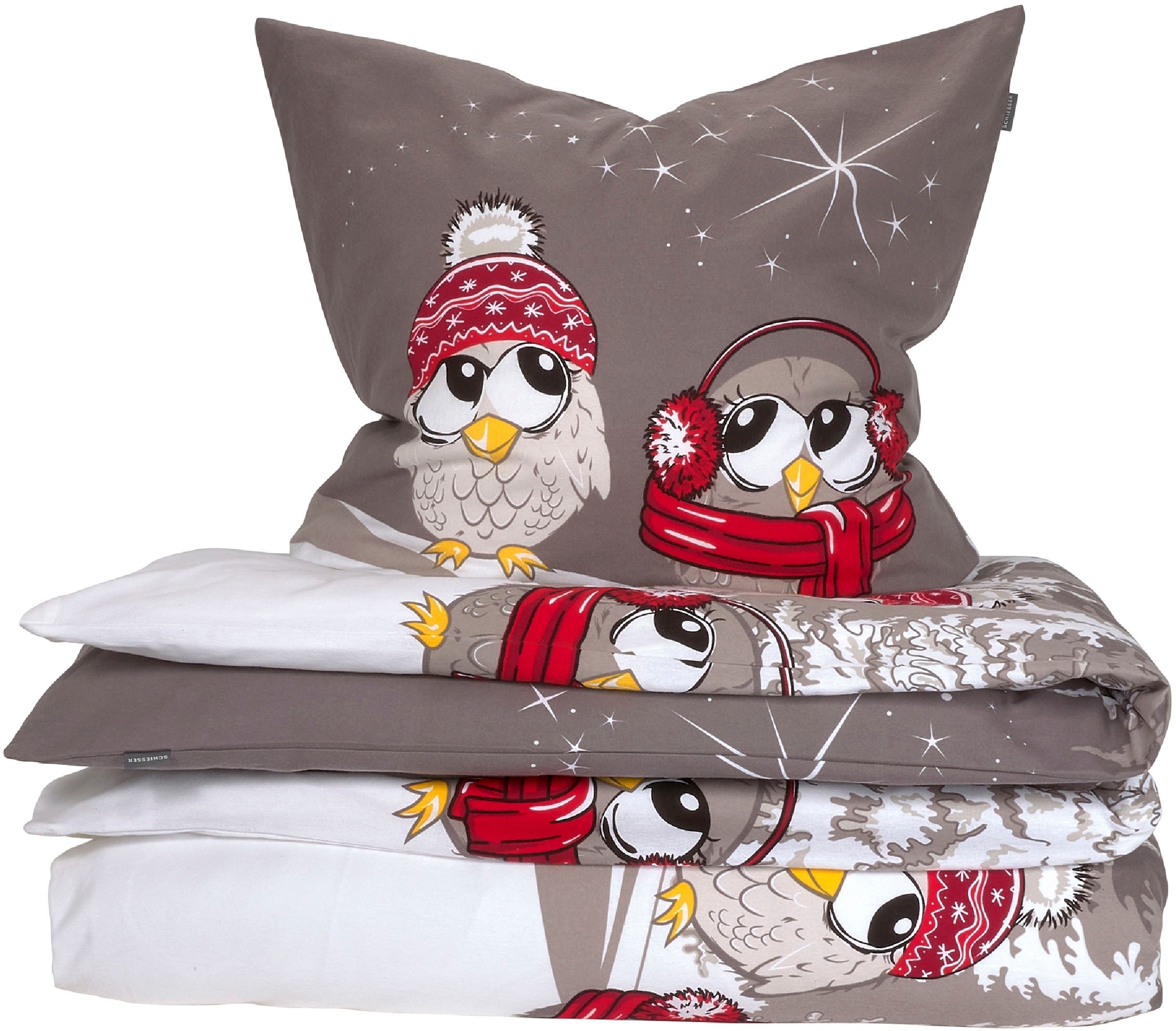 Thumbnail - Schiesser Bettwäsche "Olsona aus weicher Baumwolle mit coolem Winter-Print" 2 Stk. tlg. MADE IN GREEN by OEKO-TEX-zertif...