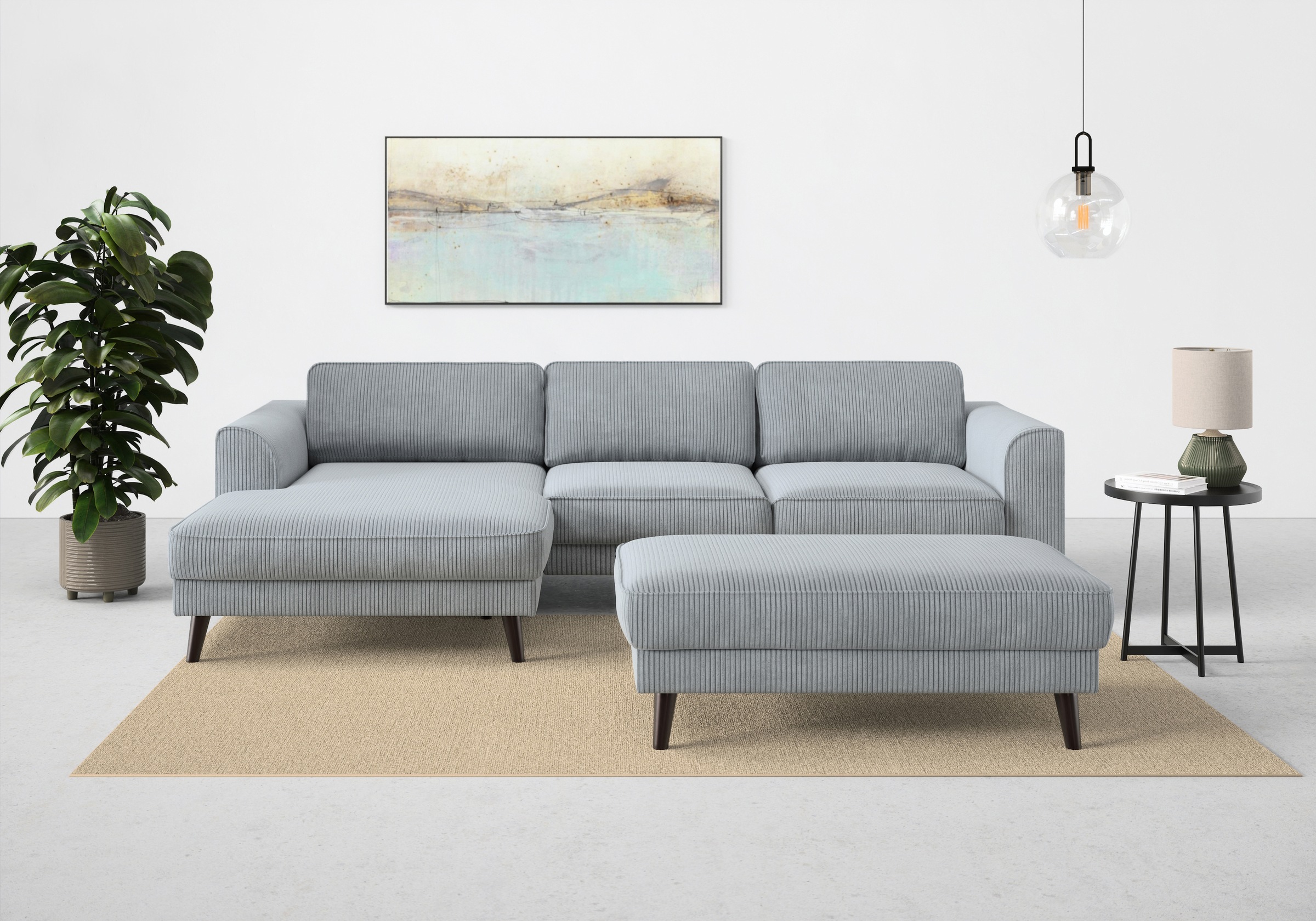 TRENDMANUFAKTUR Ecksofa »Lumber Jack, elegantes Designsofa, zeitlos modern, hoher Sitzkomfort«, wahlweise mit Bettfunktion u. Bettkasten, L-Form