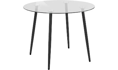 Glastisch »Danny«, runder Esstisch mit einem Ø von 100 cm