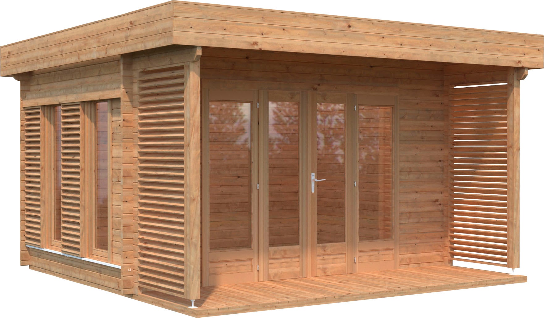 Palmako Gartenhaus "Caroline", (Set), 10,2 m², mit Anbaudach und Fußboden i günstig online kaufen