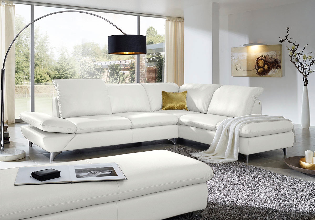 W.SCHILLIG Ecksofa "Taoo, elegant und zeitlos, bequem, L-Form, Breite 296cm" mit Sitziefenverstellung & Kopfteilverstellung