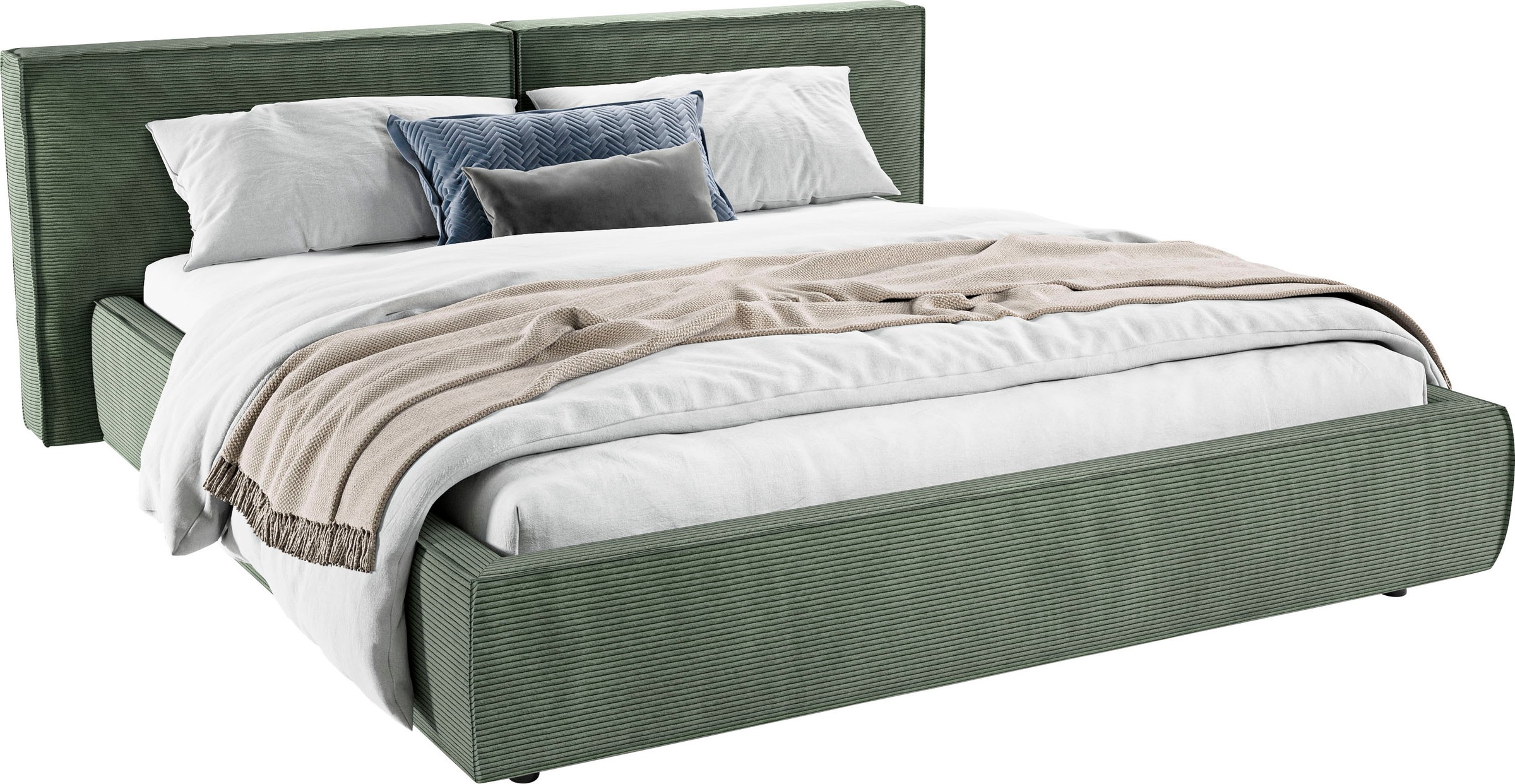 Home affaire Polsterbett "Adrina mit Biesenoptik, Feincord und Luxus-Microf günstig online kaufen