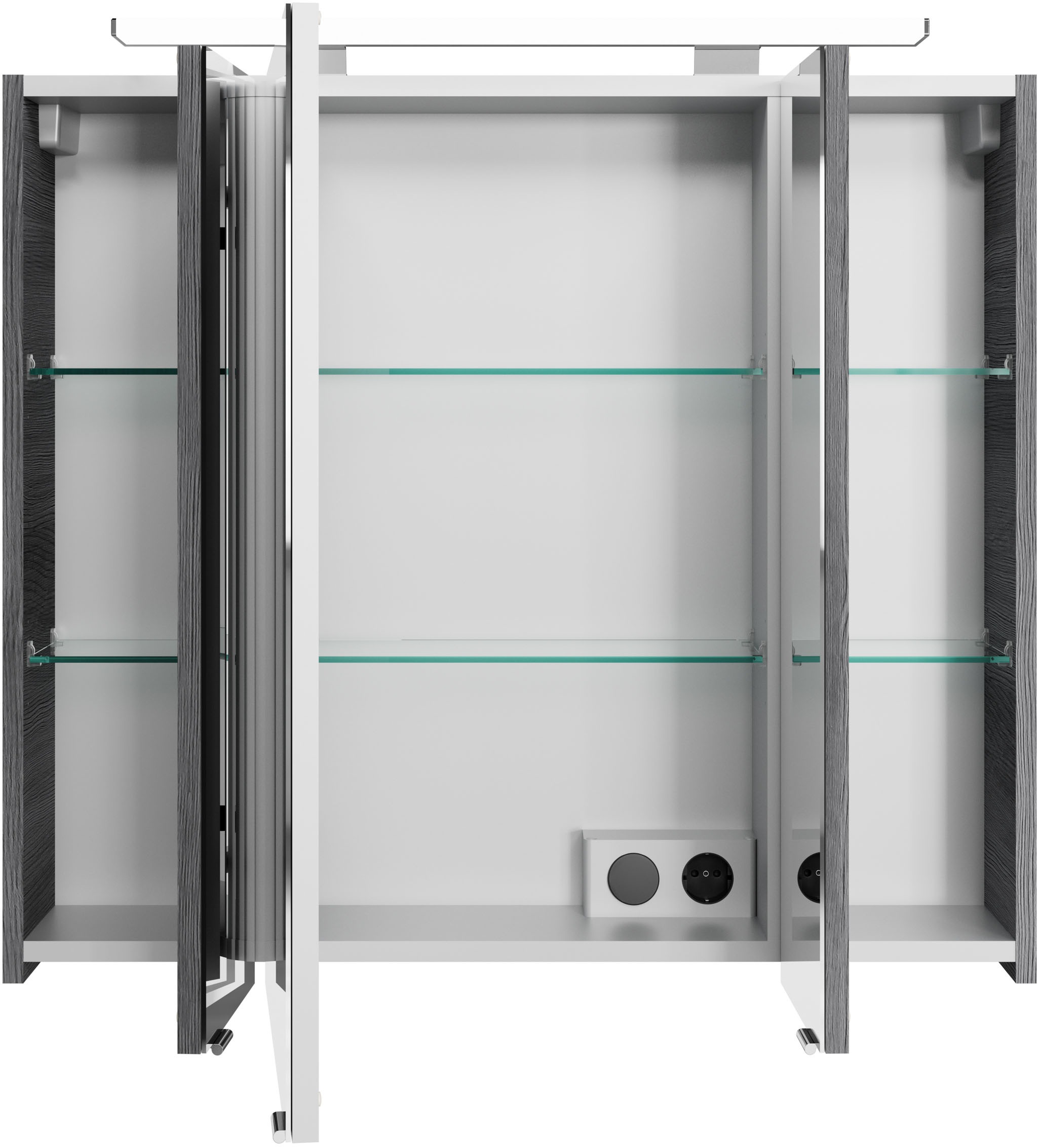 Saphir Badmöbel-Set »Serie 4010 4-teilig Keramik-Waschtisch mit LED-Spiegelschrank«, (Set), Badezimmer Set mit Unterschrank, Midischrank, inkl. Türdämpfer