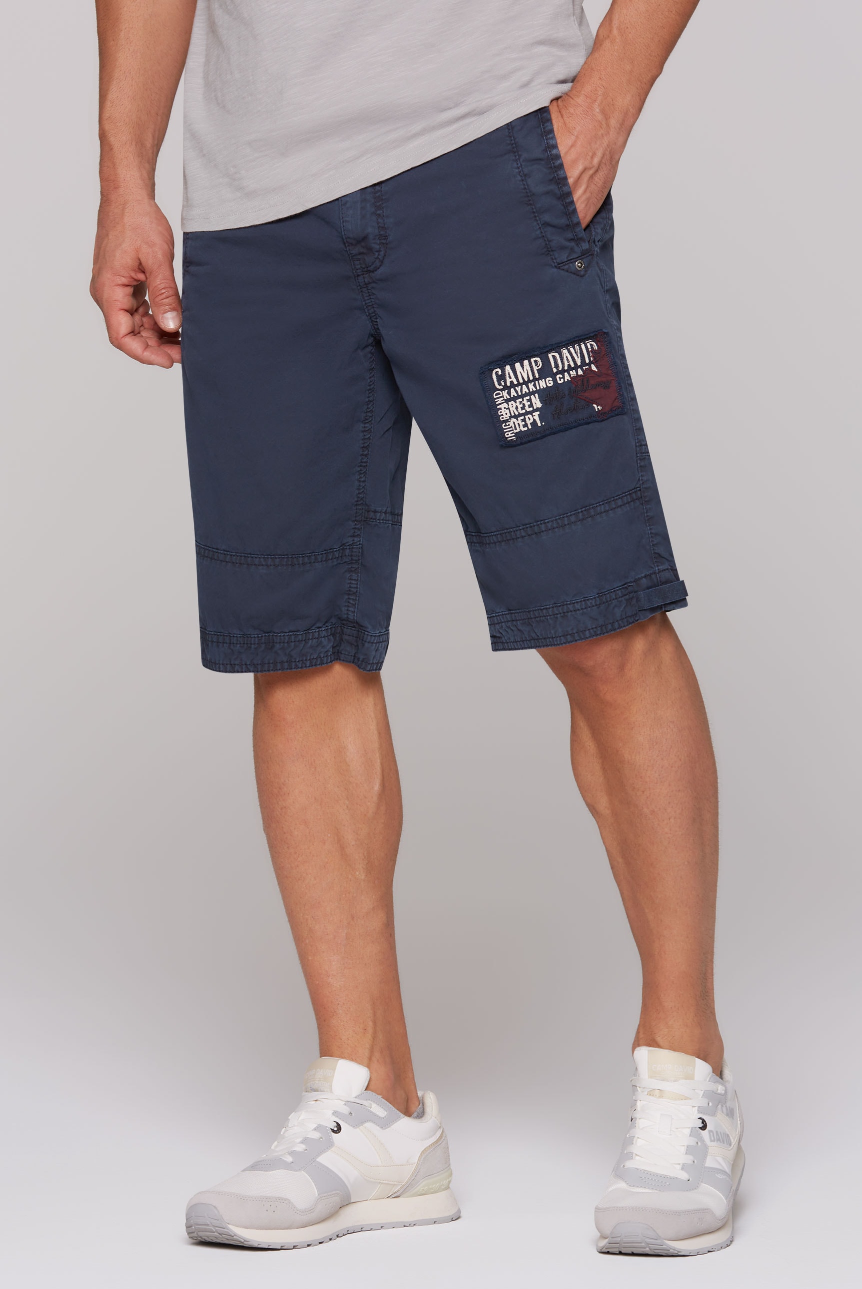 CAMP DAVID Bermudas, Sommerhose mit großem Logo-Aufnäher günstig online kaufen