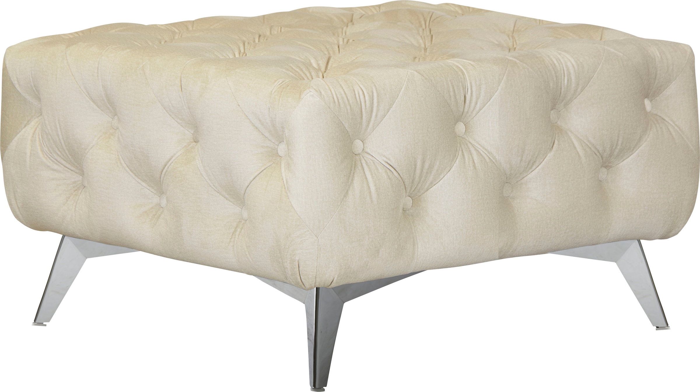 Leonique Polsterhocker »Amaury«, Chesterfield-Optik, Breite 80cm, Fußfarbe wählbar
