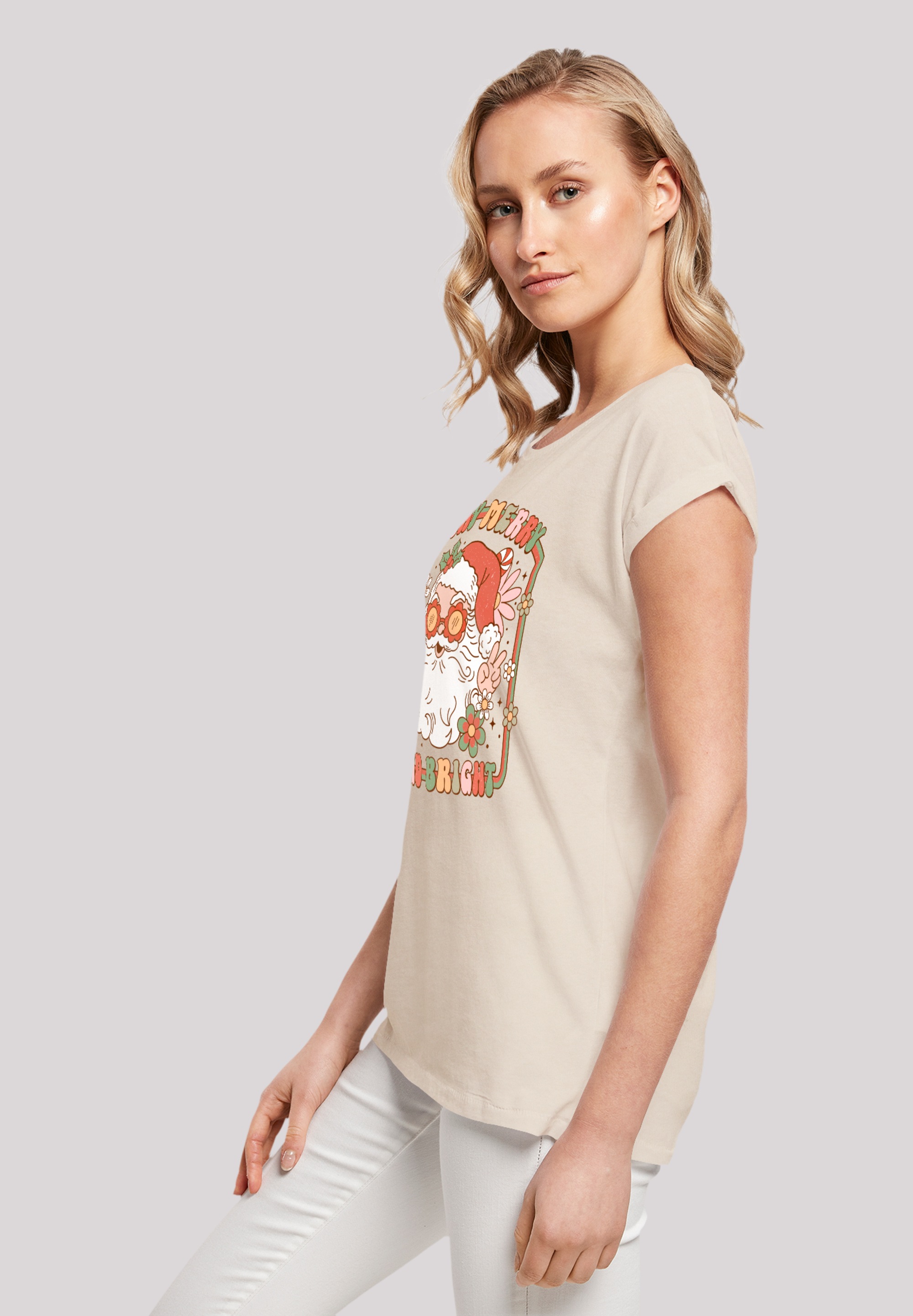 F4NT4STIC T-Shirt »Stay Merry And Bright Hippie Santa«, Premium Qualität, Weihnachts-Kollection